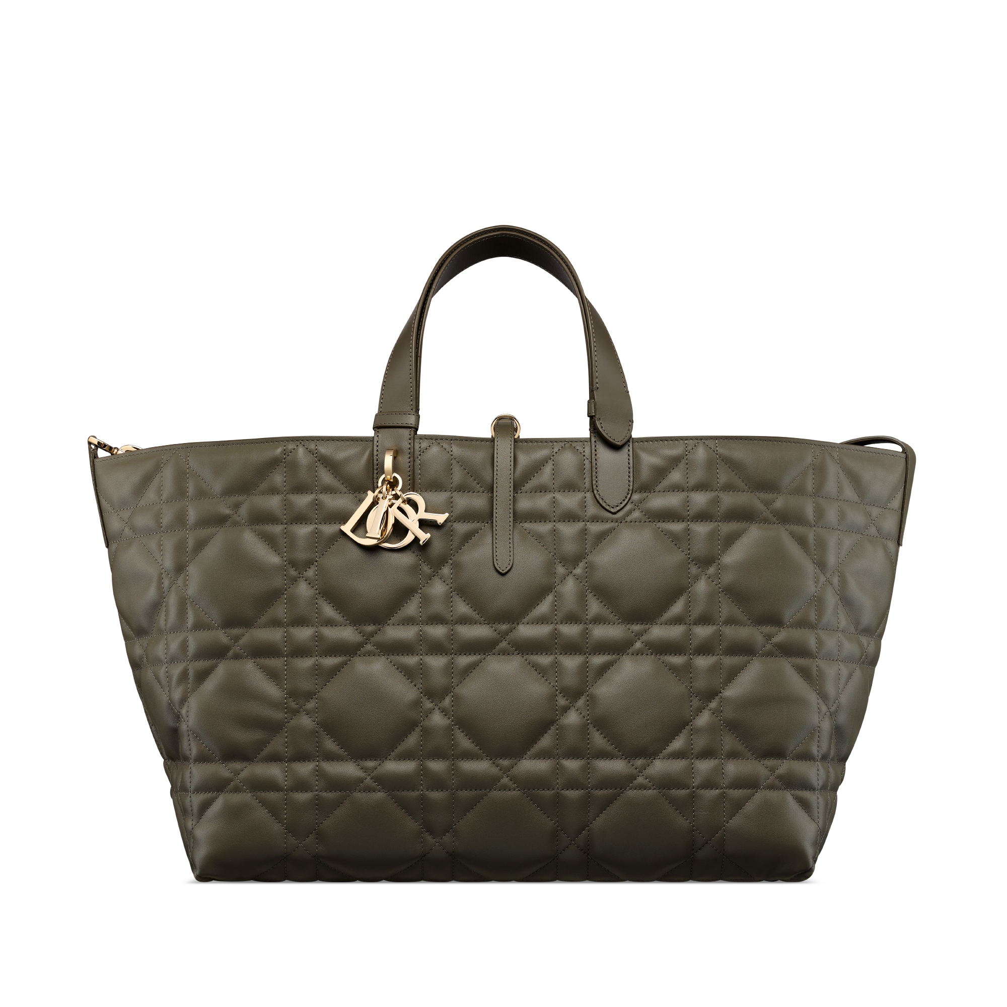 Sac Dior Toujours Large Cuir de veau Macrocannage couleur Dark Fango E01