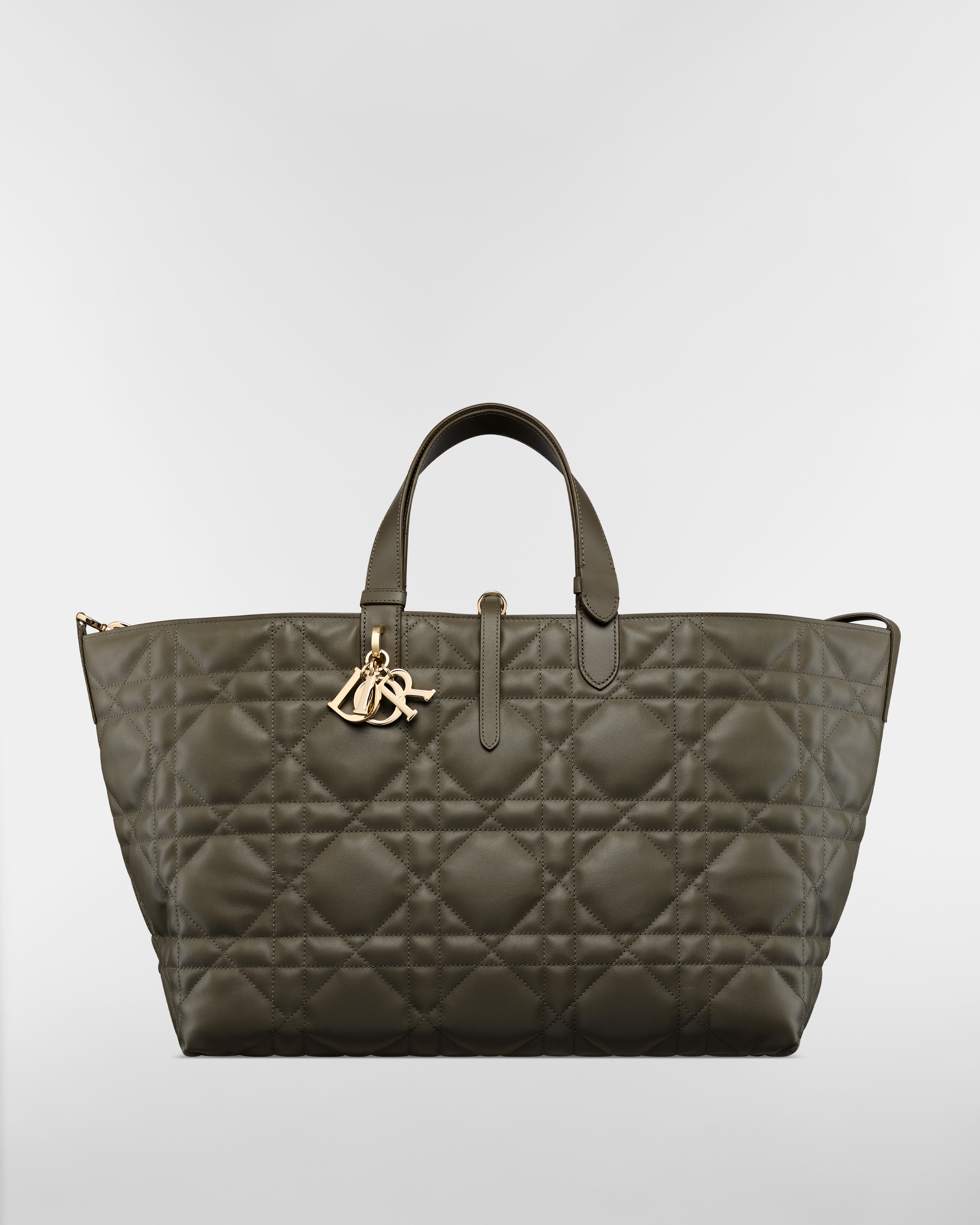 Bolsa Dior Toujours grande Couro de vitelo Macrocannage castanho-acinzentado-oliva E01