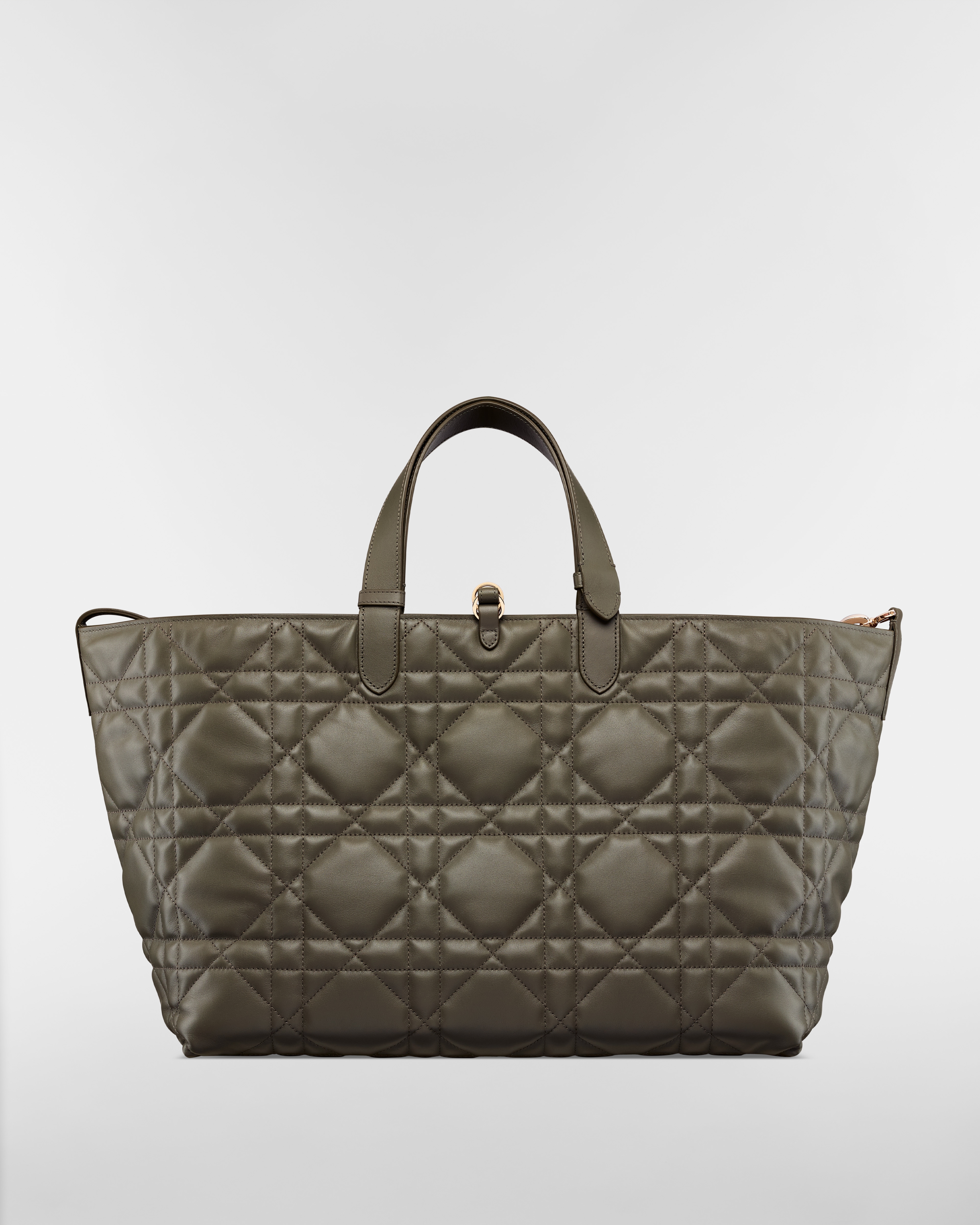 Bolsa Dior Toujours grande Couro de vitelo Macrocannage castanho-acinzentado-oliva E08