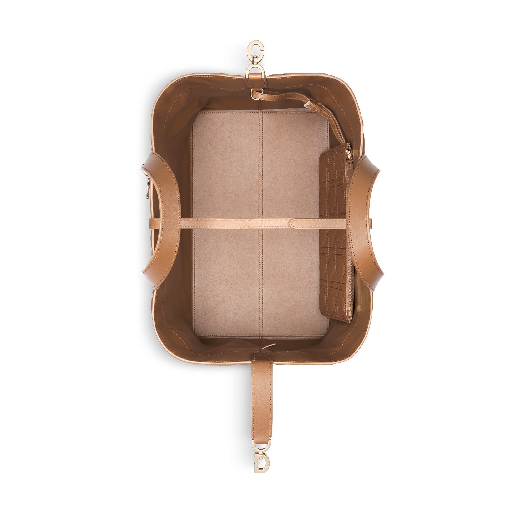 Large Dior Toujours Bag Camel Macrocannage Calfskin E06