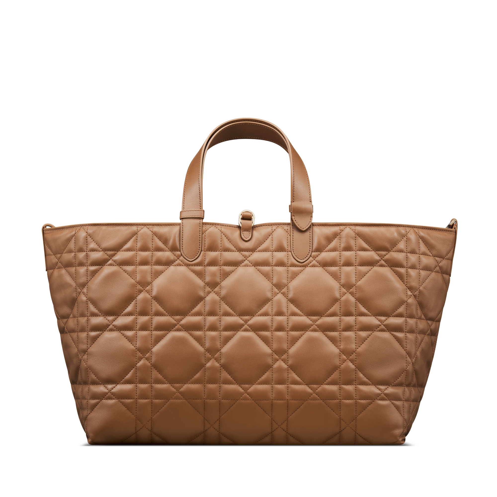 Large Dior Toujours Bag Camel Macrocannage Calfskin E08