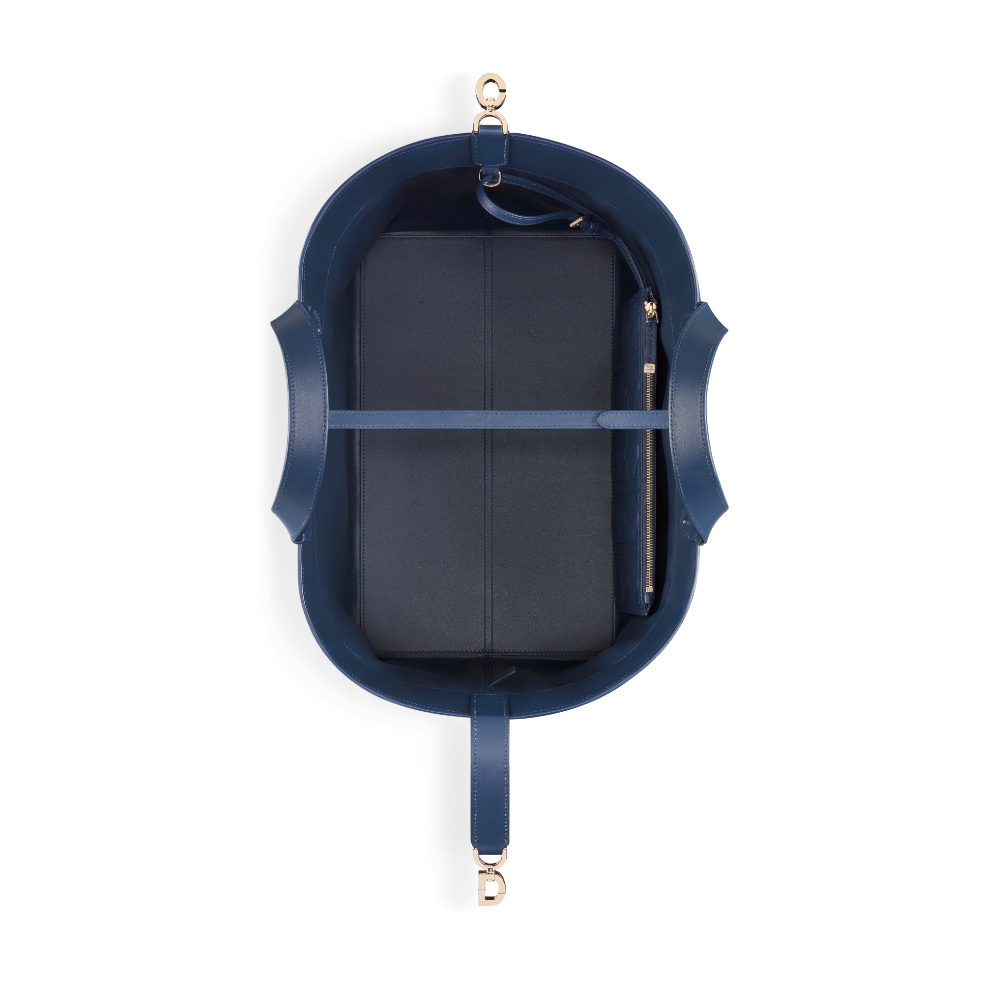 Large Dior Toujours Bag Deep Ocean Blue Macrocannage Calfskin E06