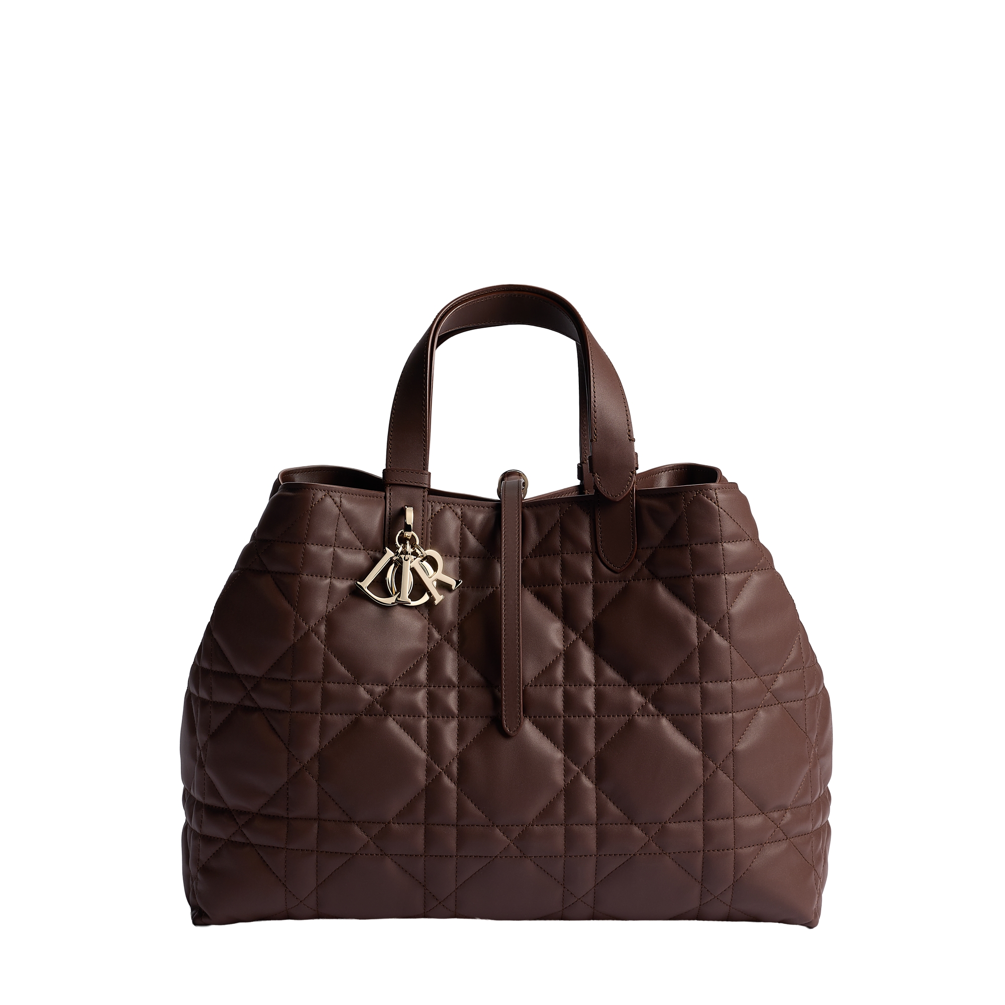 Large Dior Toujours Bag New Marron Macrocannage Calfskin | DIOR