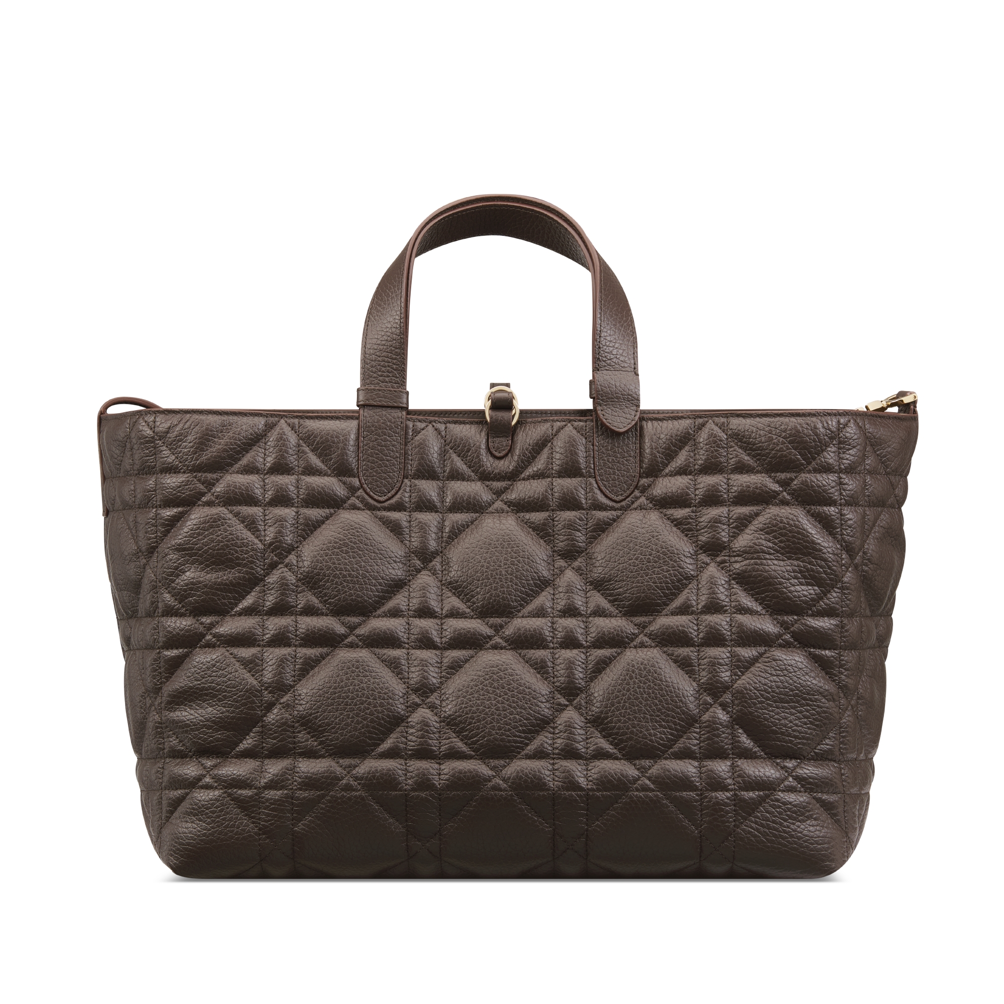 Large Dior Toujours Bag Dark Chocolate Brown Macrocannage Grained Calfskin E08