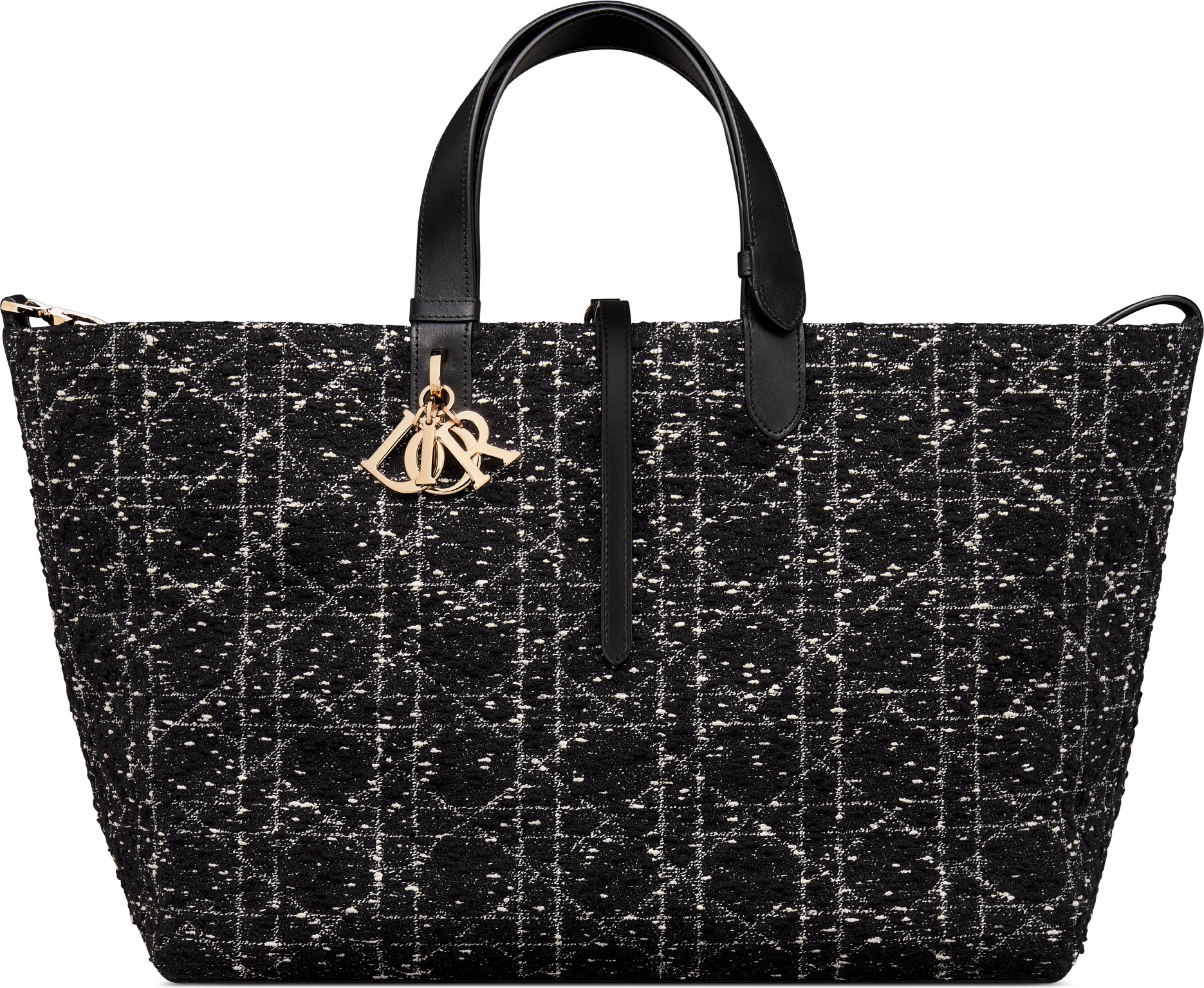 Large Dior Toujours Bag Black Cannage Tweed DIOR