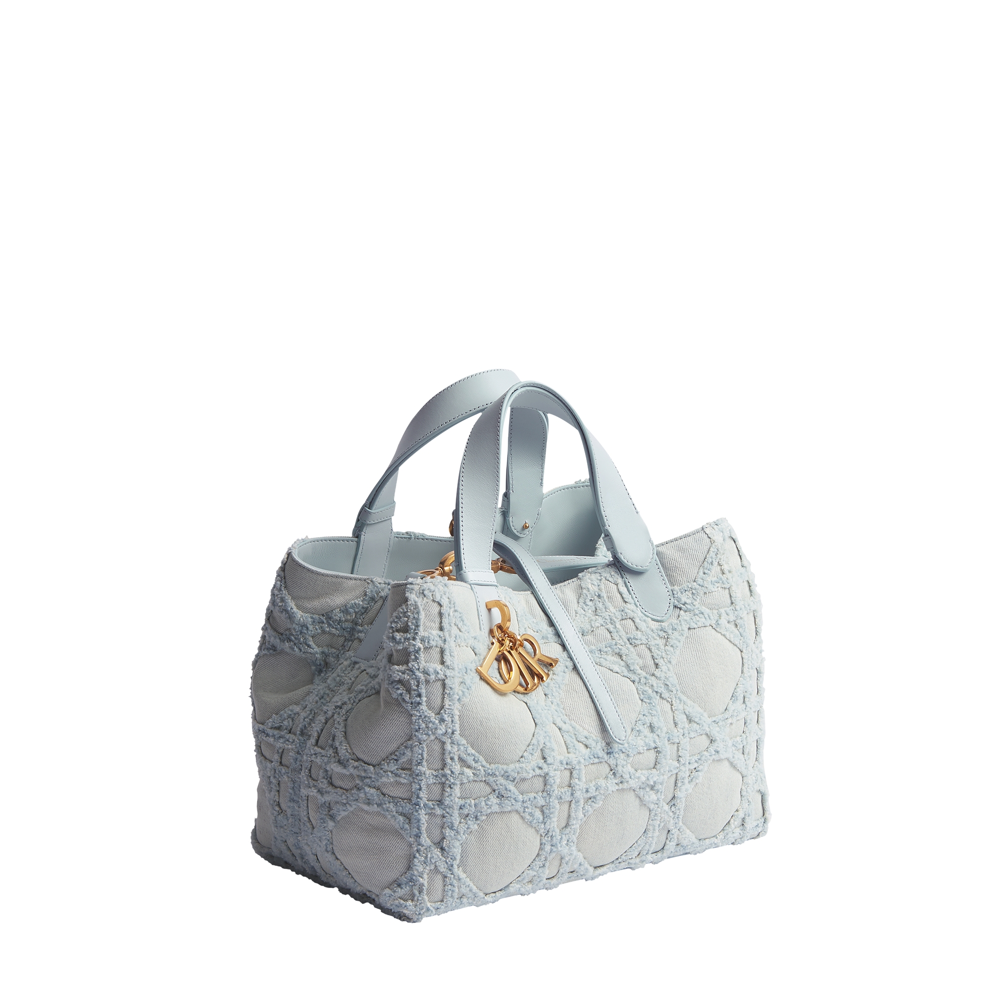 Medium Dior Toujours Bag Blue Cannage Denim E03