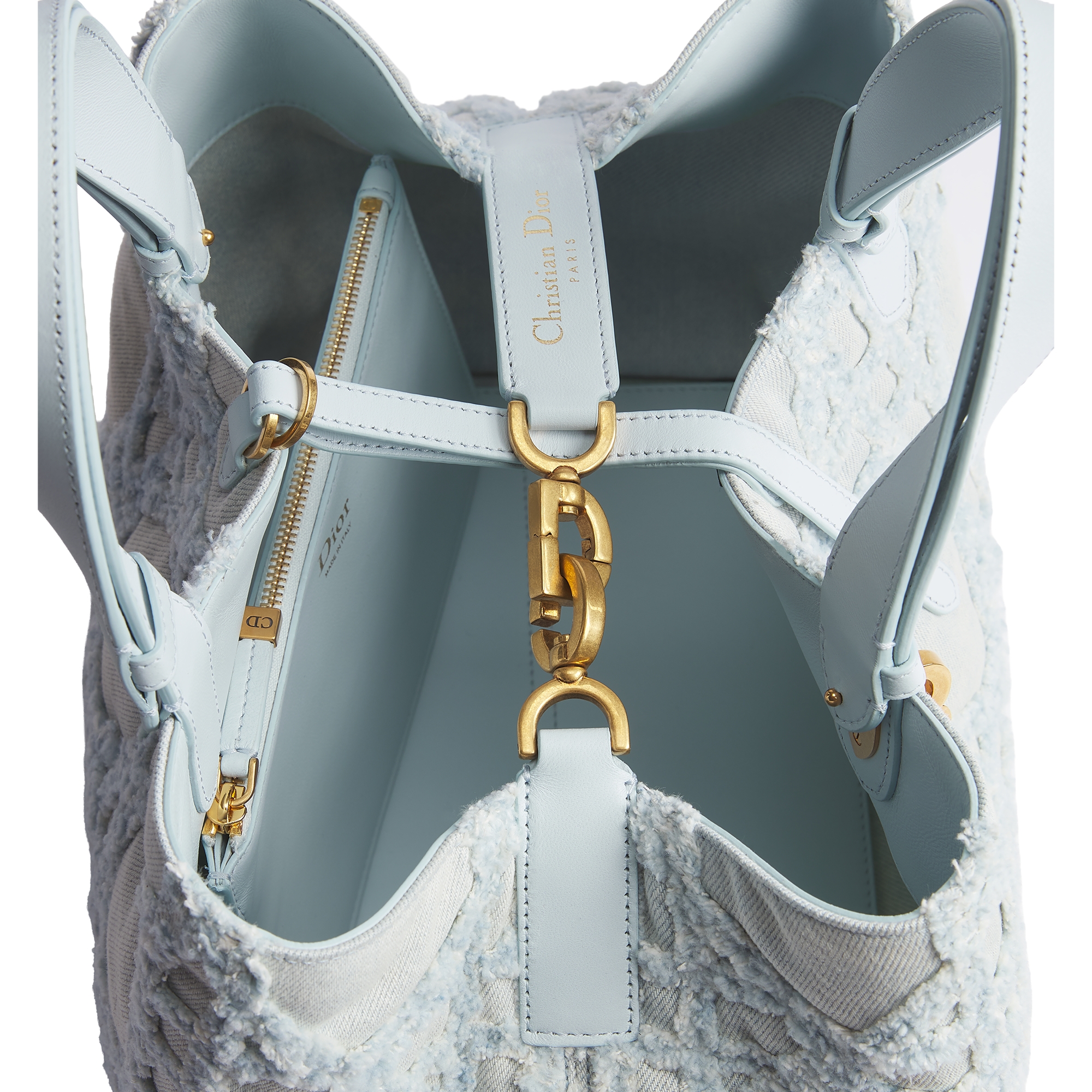 Medium Dior Toujours Bag Blue Cannage Denim E09