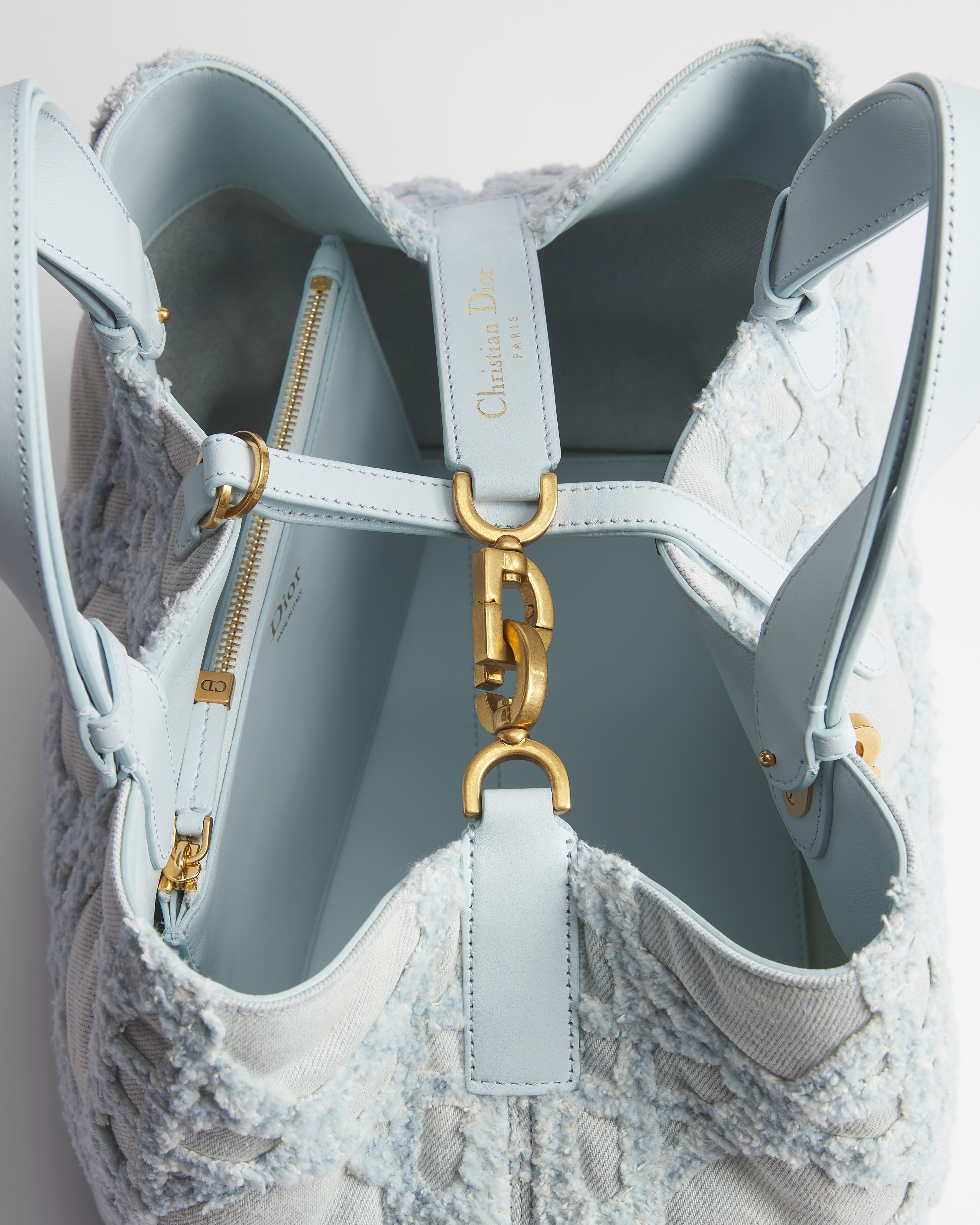 Bolsa Dior Toujours média Denim Cannage azul E09