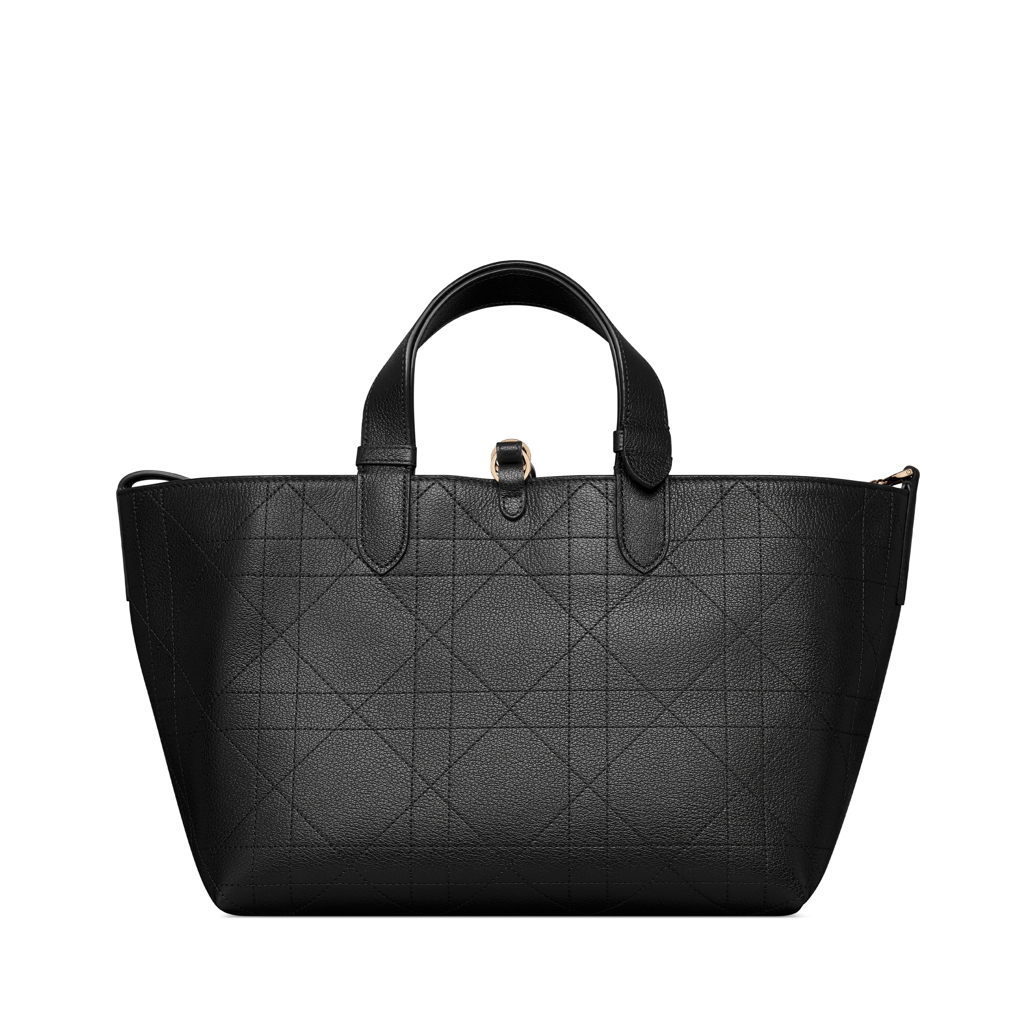 Medium Dior Toujours Bag Black Flat Macrocannage Calfskin E08