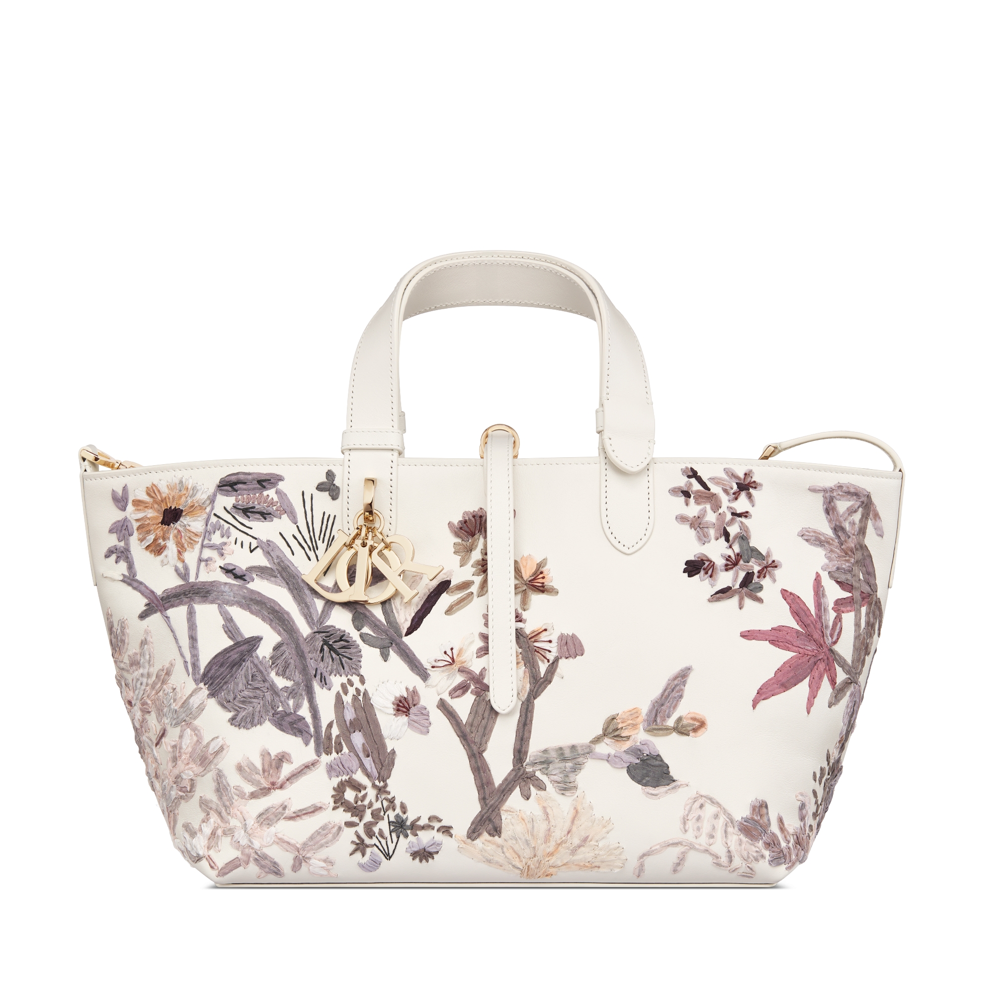 Middelgrote Dior Toujours-tas Kalfsleer geborduurd met veelkleurig Millefiori-motief E01