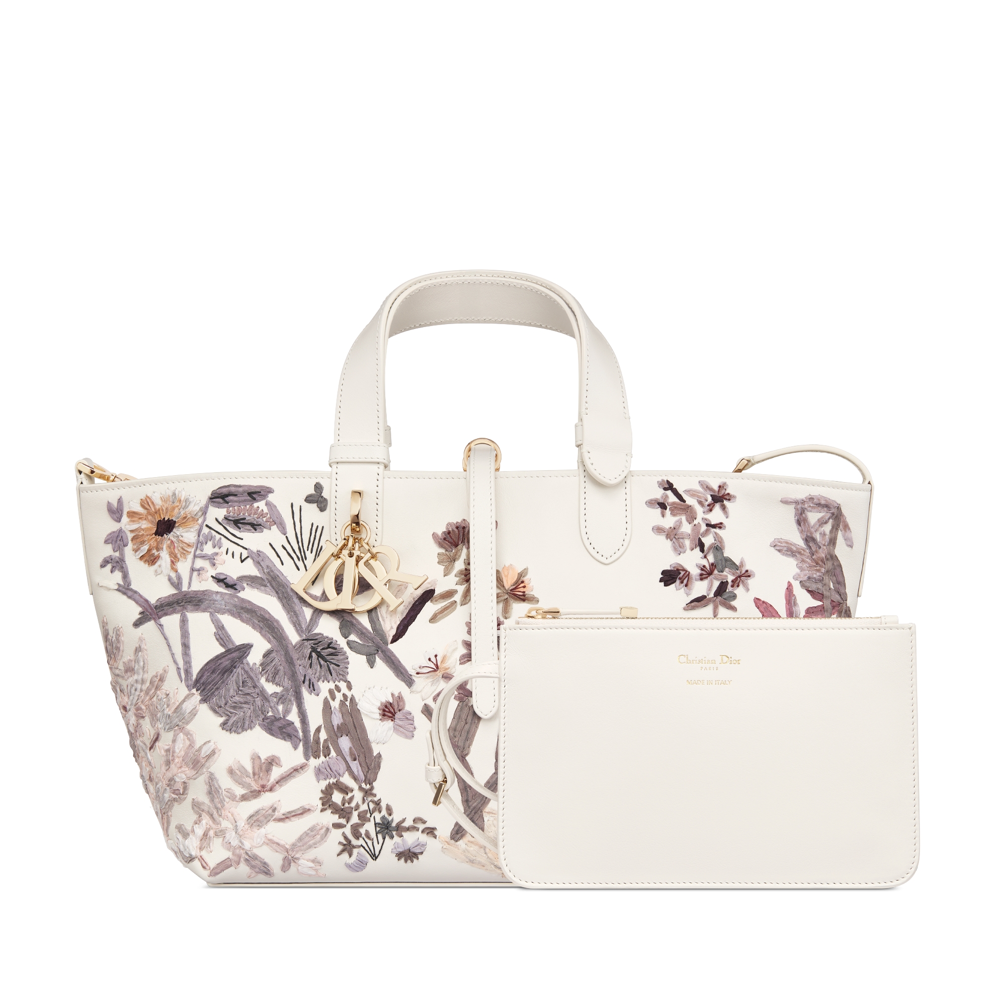 Middelgrote Dior Toujours-tas Kalfsleer geborduurd met veelkleurig Millefiori-motief E10