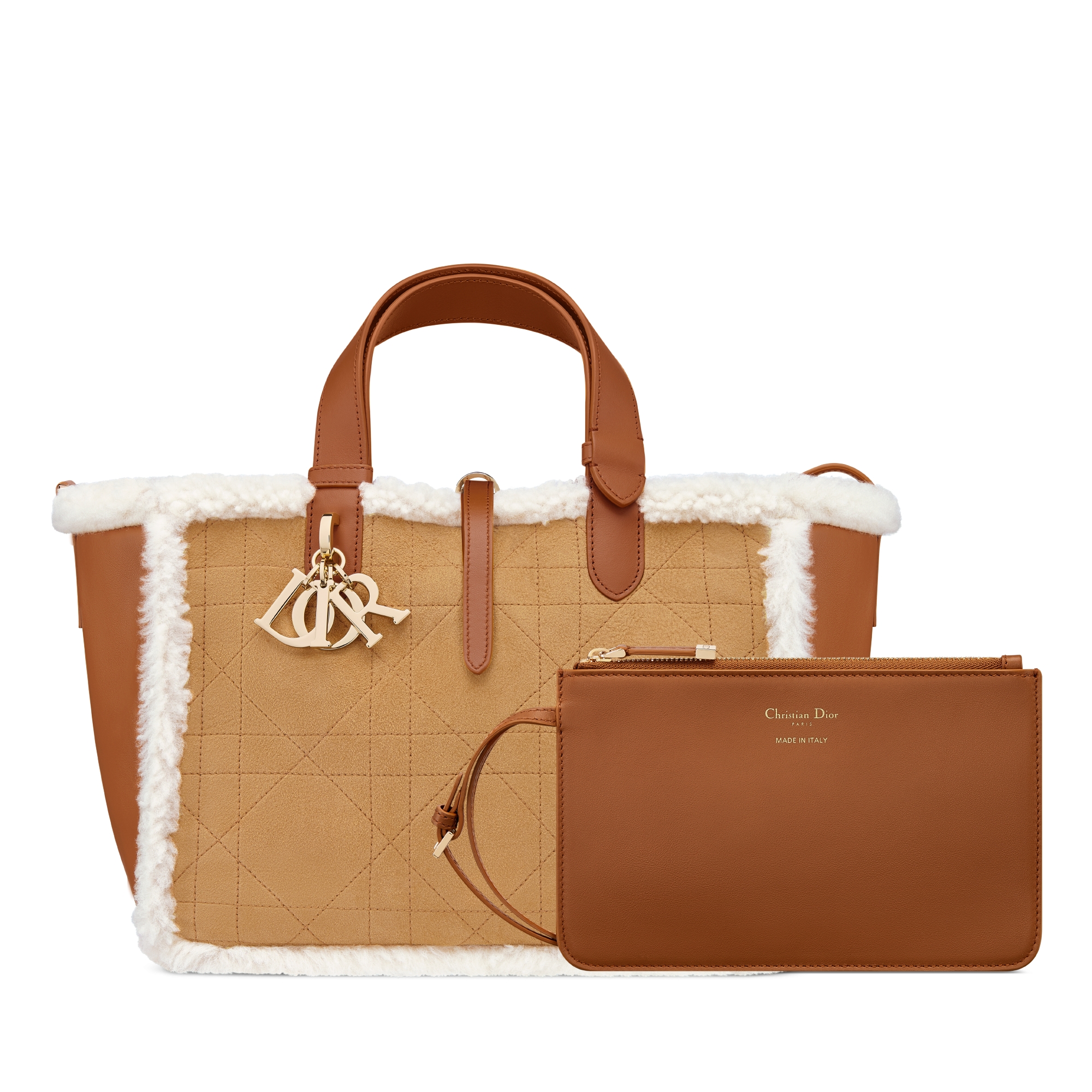 Dior Toujours バッグ ミディアム マクロカナージュ スエード & ラムスキンシアリング E10