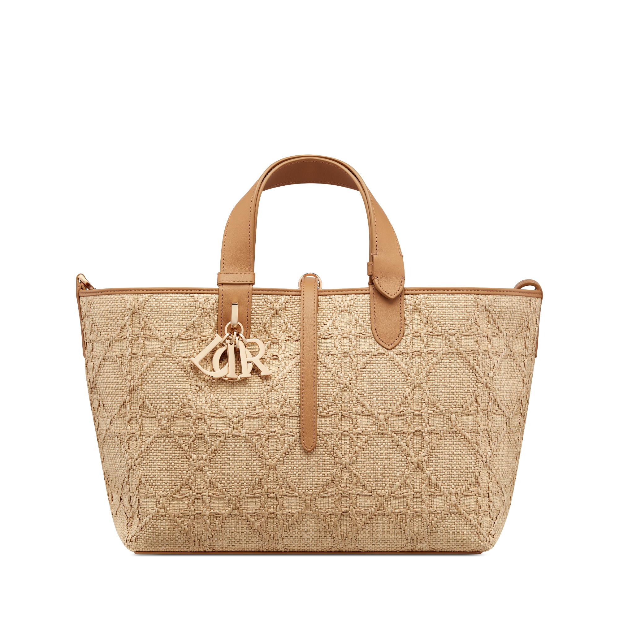 Medium Dior Toujours Bag Natural Cannage Raffia E01
