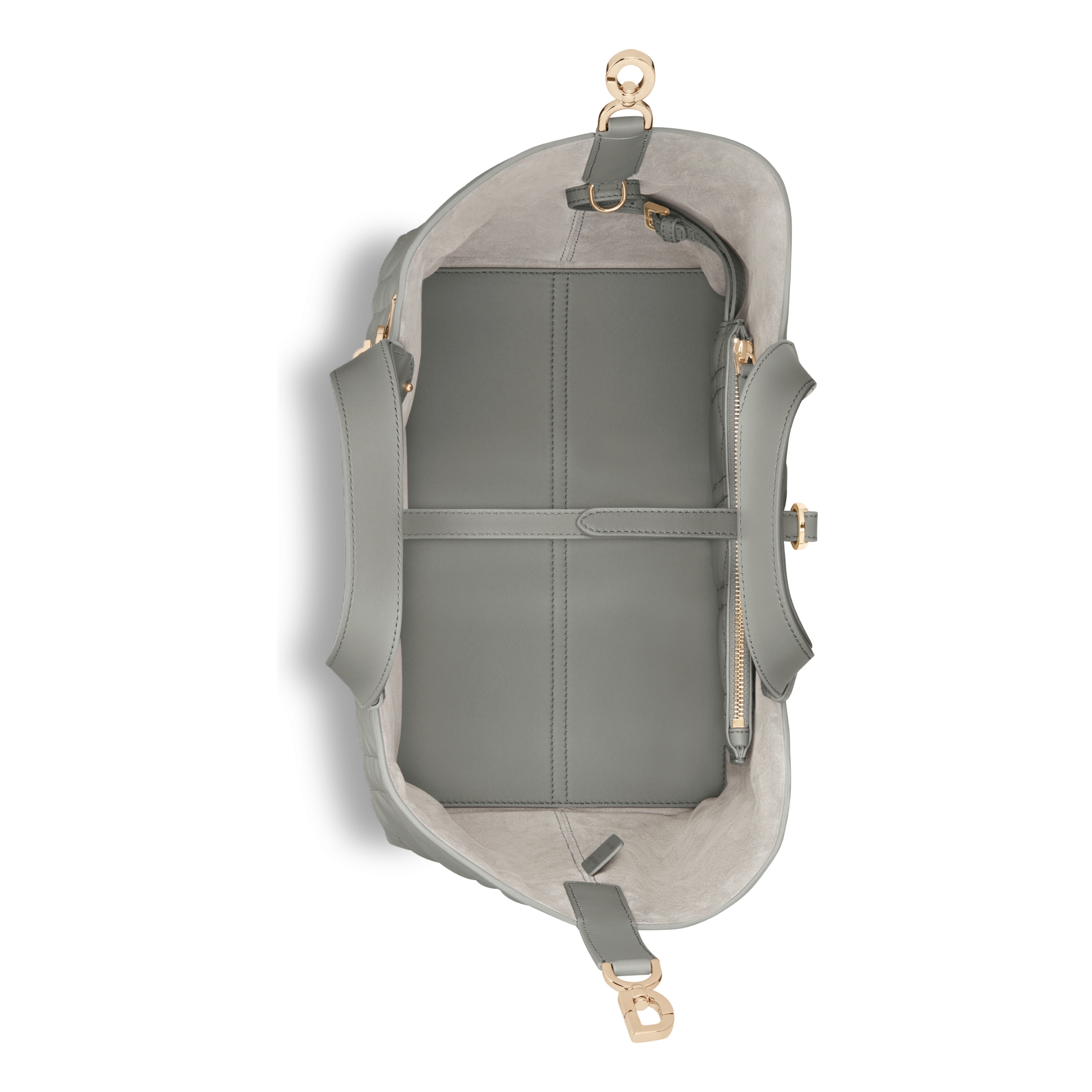 Medium Dior Toujours Bag Stone Gray Macrocannage Calfskin E06