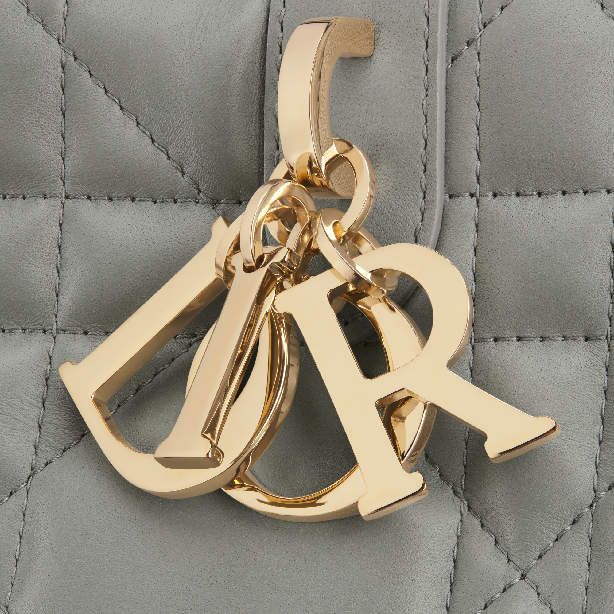 Medium Dior Toujours Bag Stone Gray Macrocannage Calfskin E09