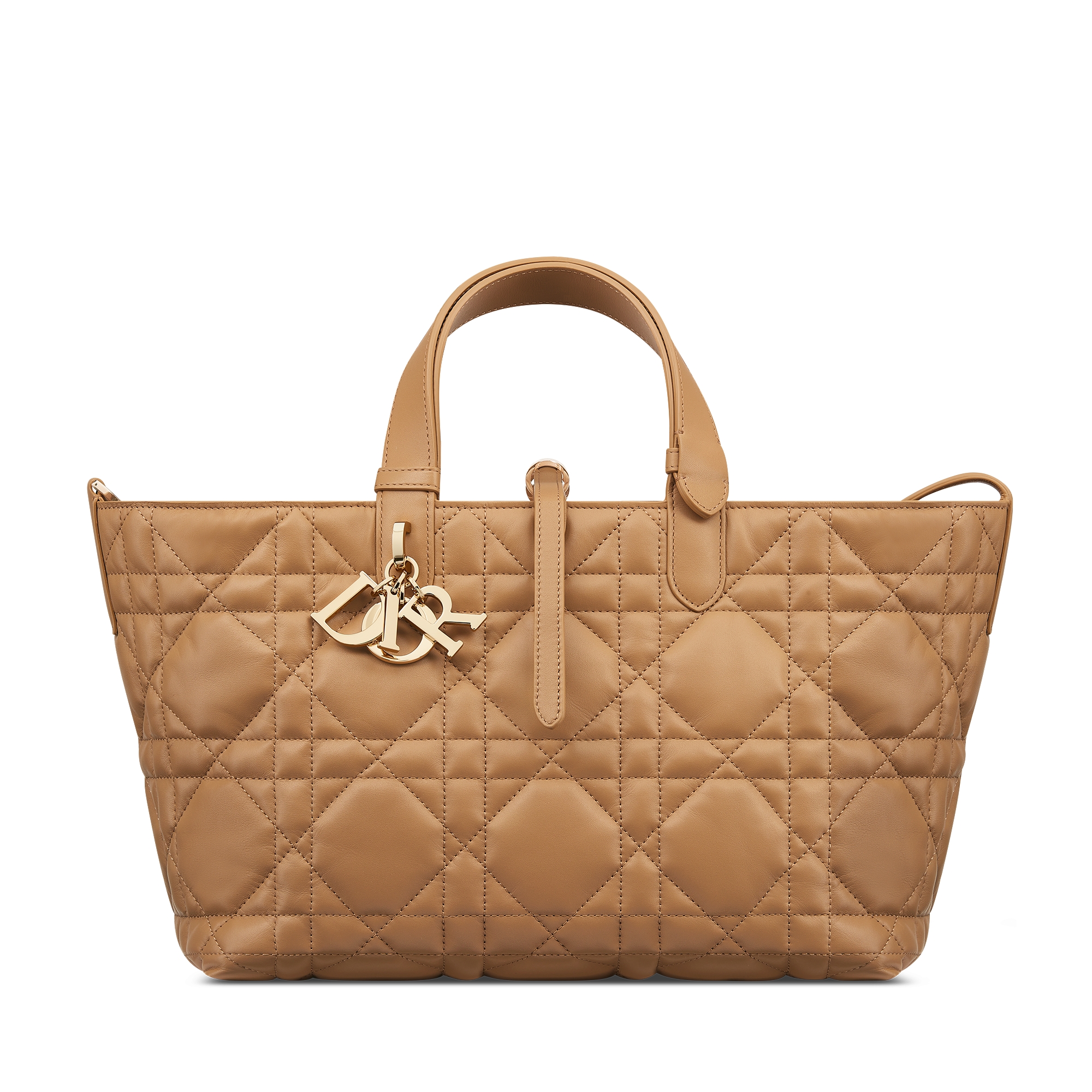 Medium Dior Toujours Bag Medium Tan Macrocannage Calfskin E01