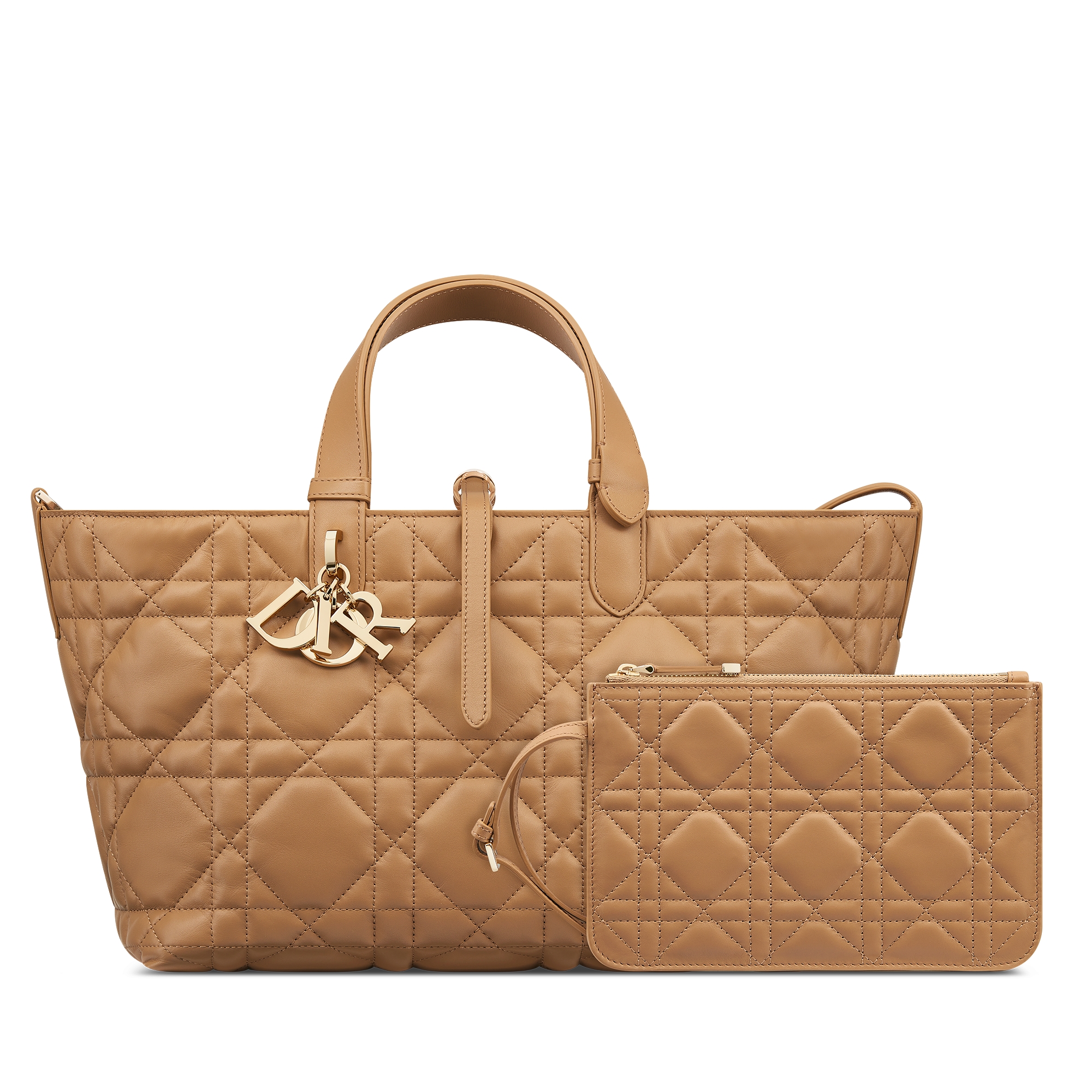 Medium Dior Toujours Bag Medium Tan Macrocannage Calfskin E10