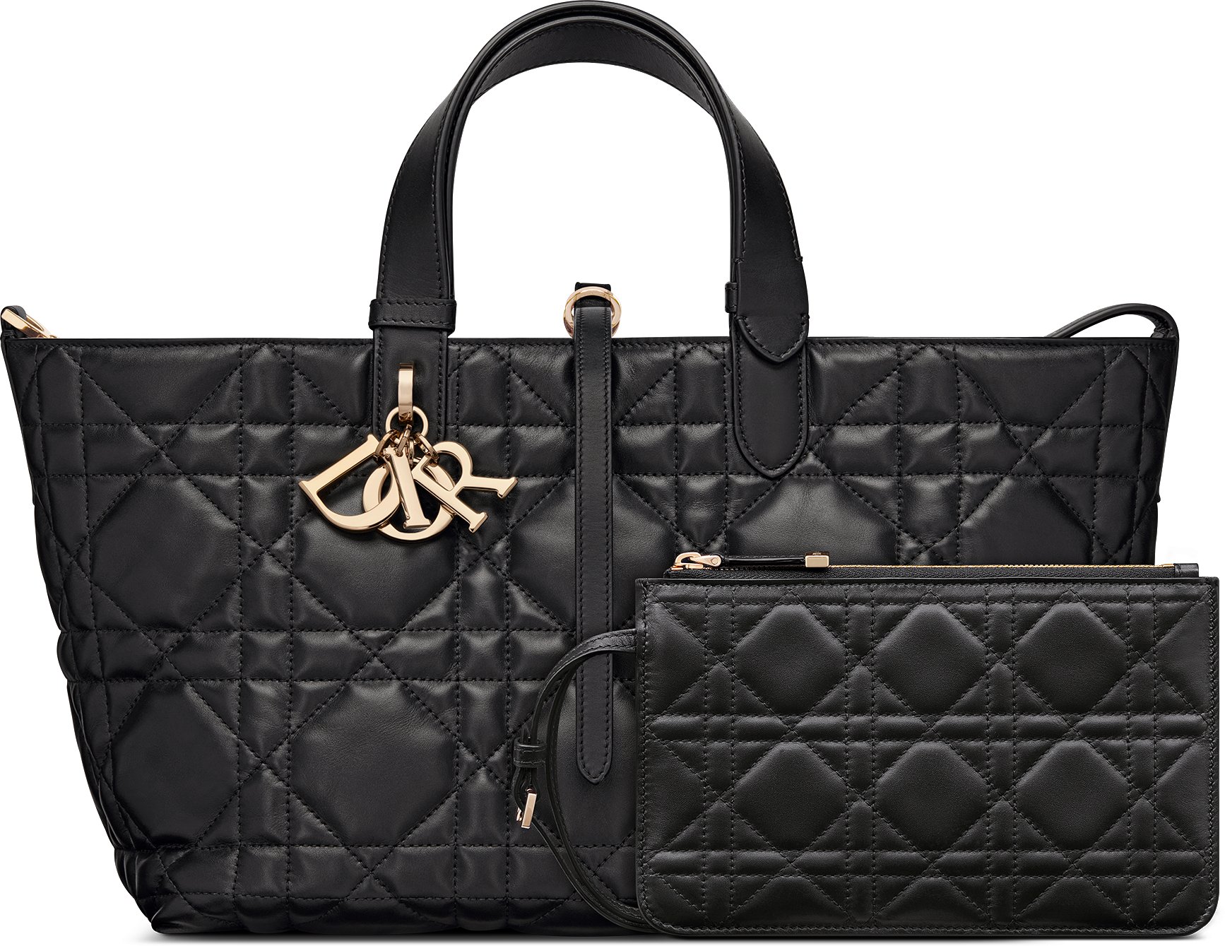 Medium Dior Toujours Bag Black Macrocannage Calfskin DIOR