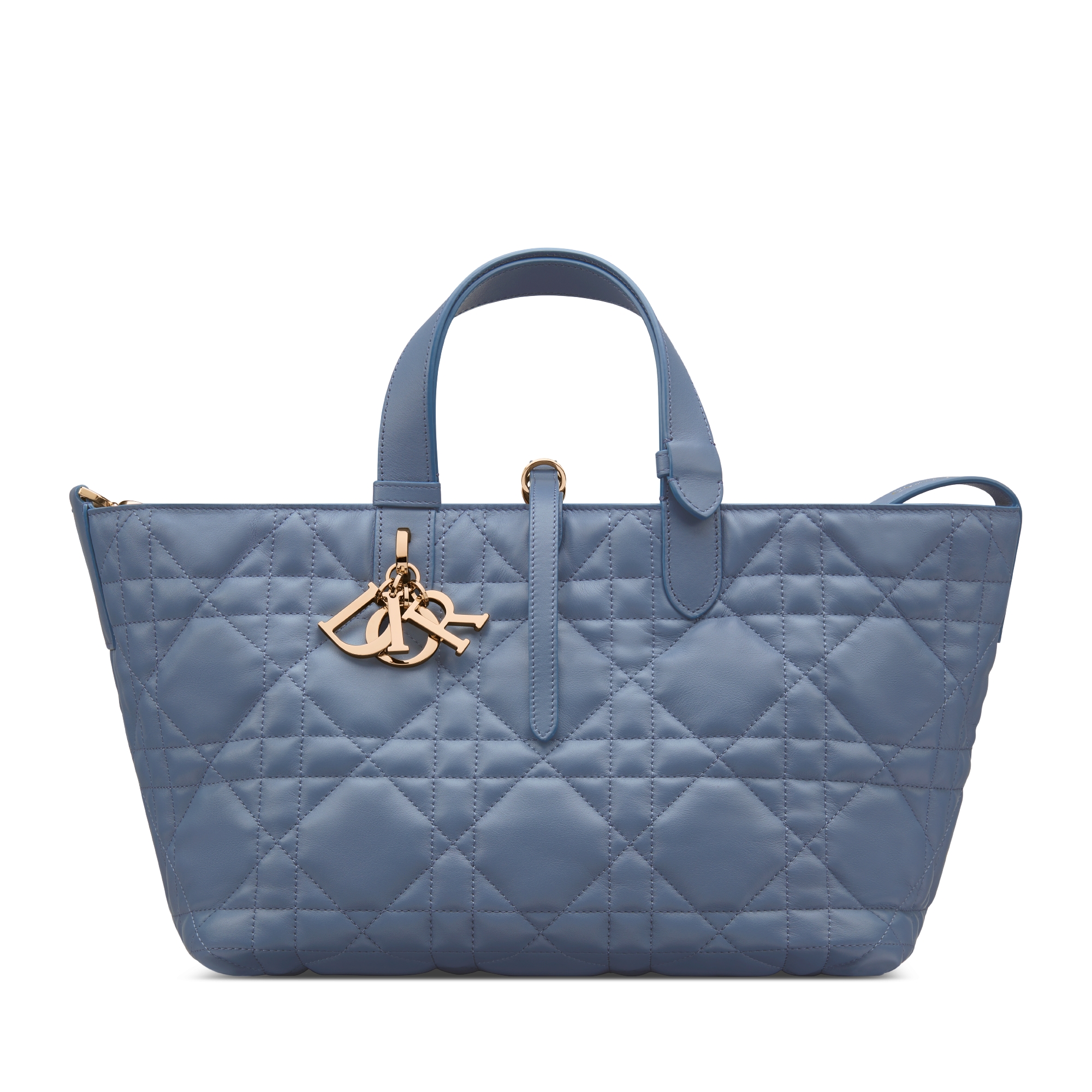 Sac Dior Toujours Medium Cuir de veau Macrocannage bleu denim E01