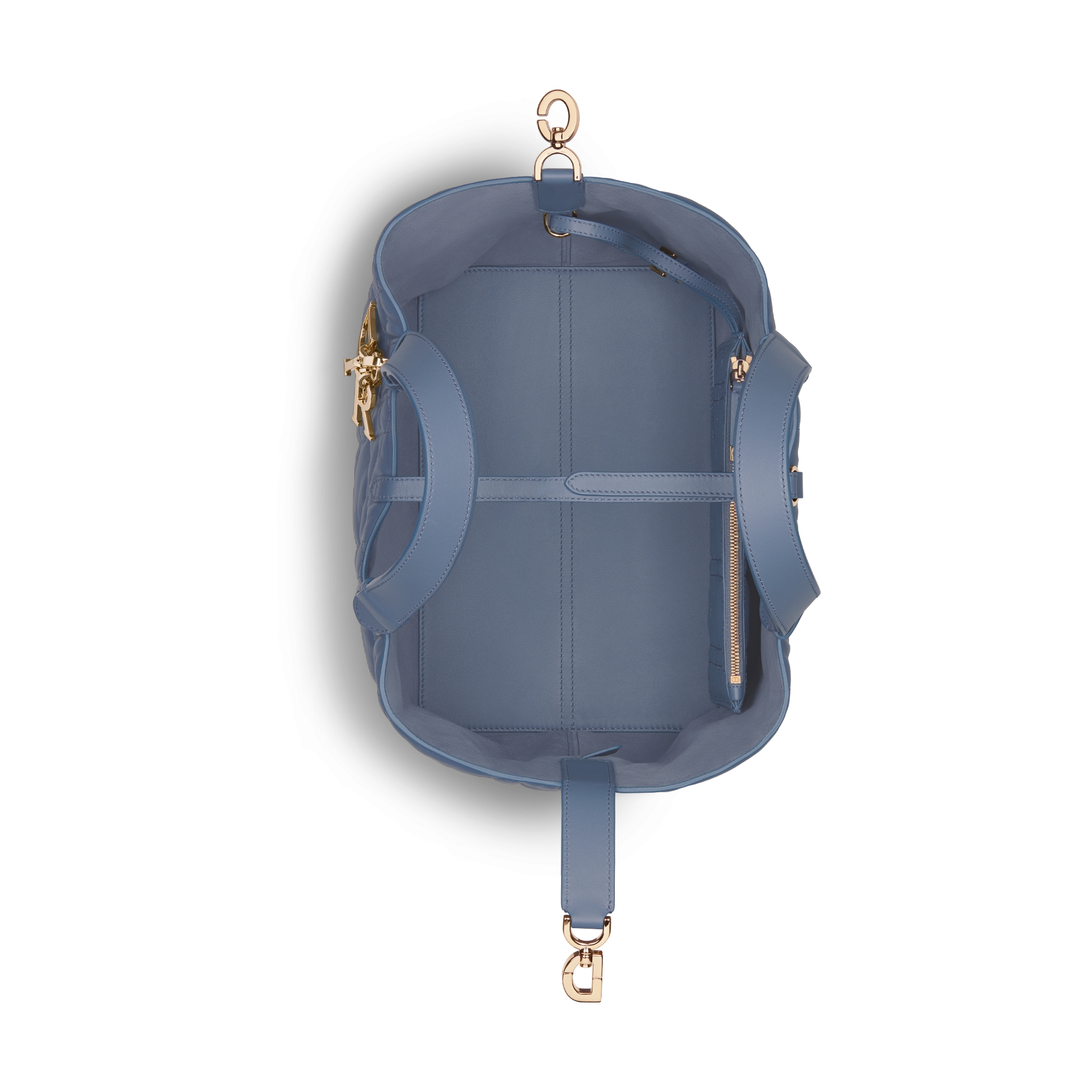 Sac Dior Toujours Medium Cuir de veau Macrocannage bleu denim E06