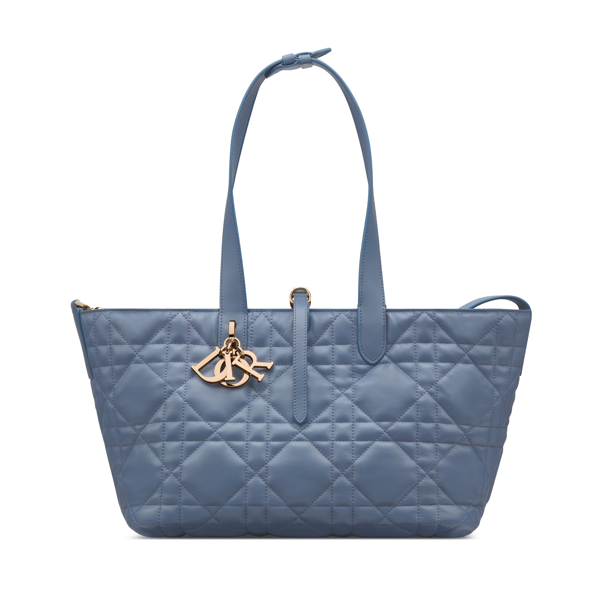Sac Dior Toujours Medium Cuir de veau Macrocannage bleu denim E07