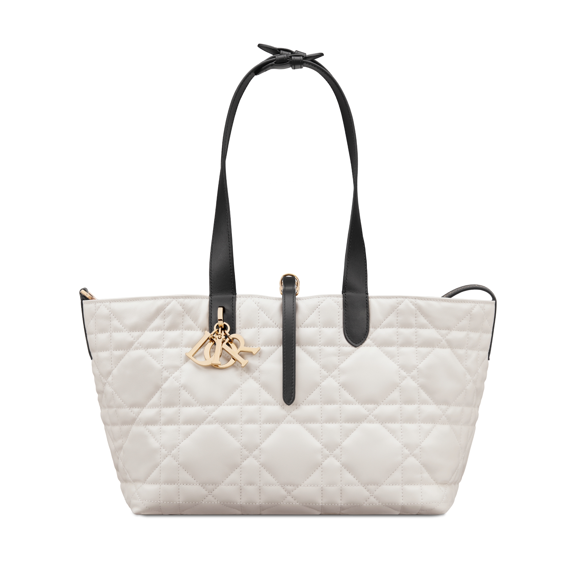 Medium Dior Toujours Bag Latte and Black Macrocannage Calfskin E07