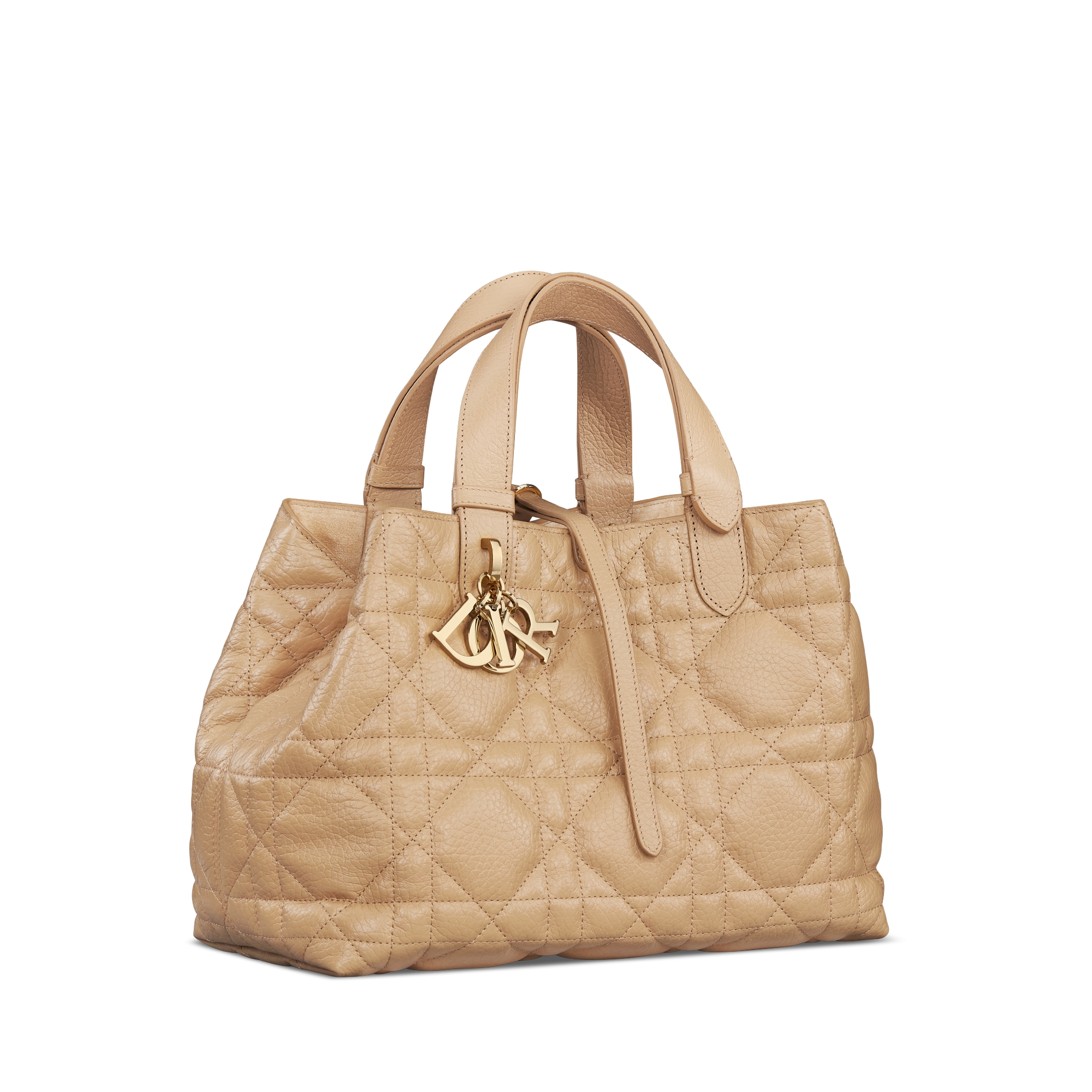 Medium Dior Toujours Bag Biscuit Macrocannage Grained Calfskin | DIOR
