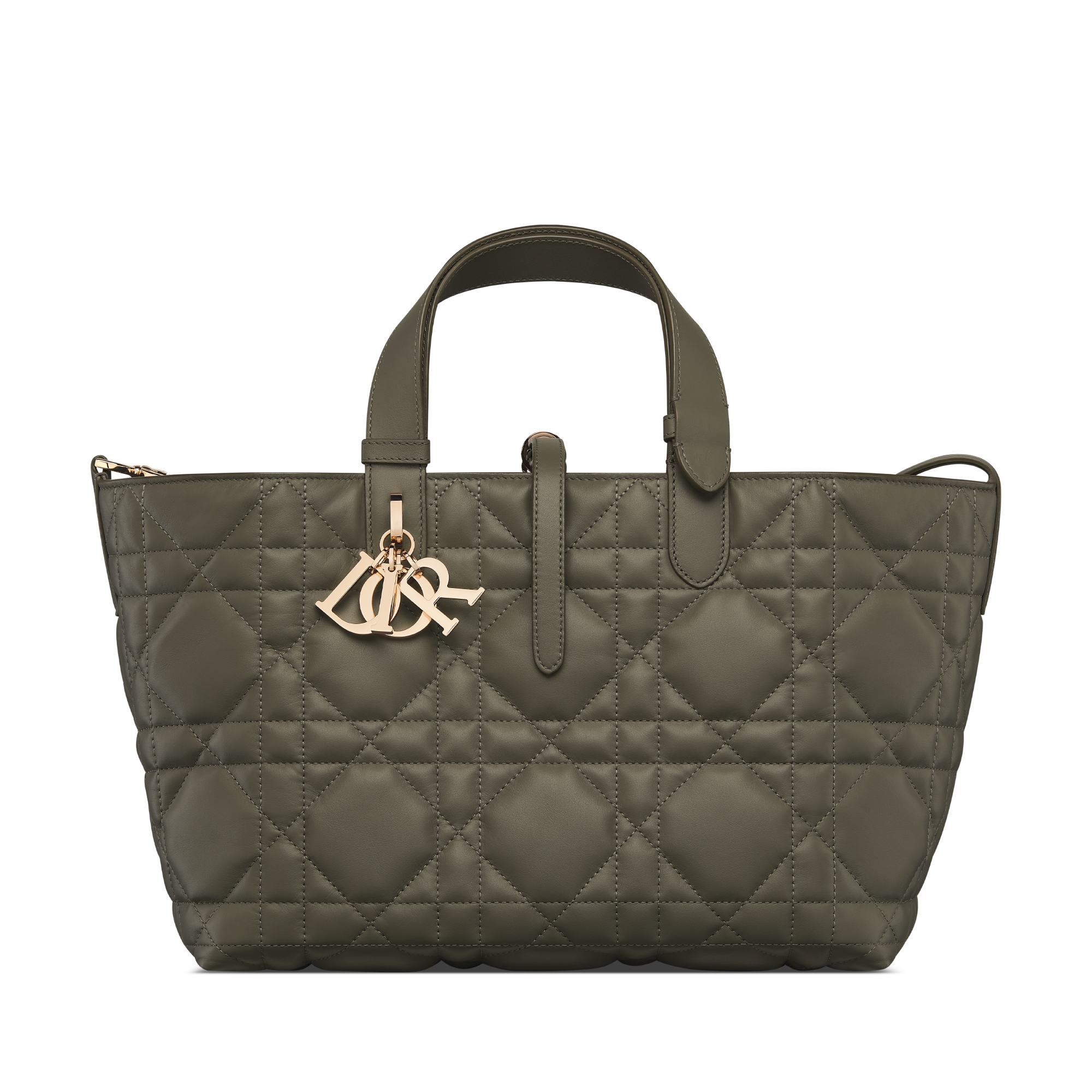 Sac Dior Toujours Medium Cuir de veau Macrocannage couleur Dark Fango E01