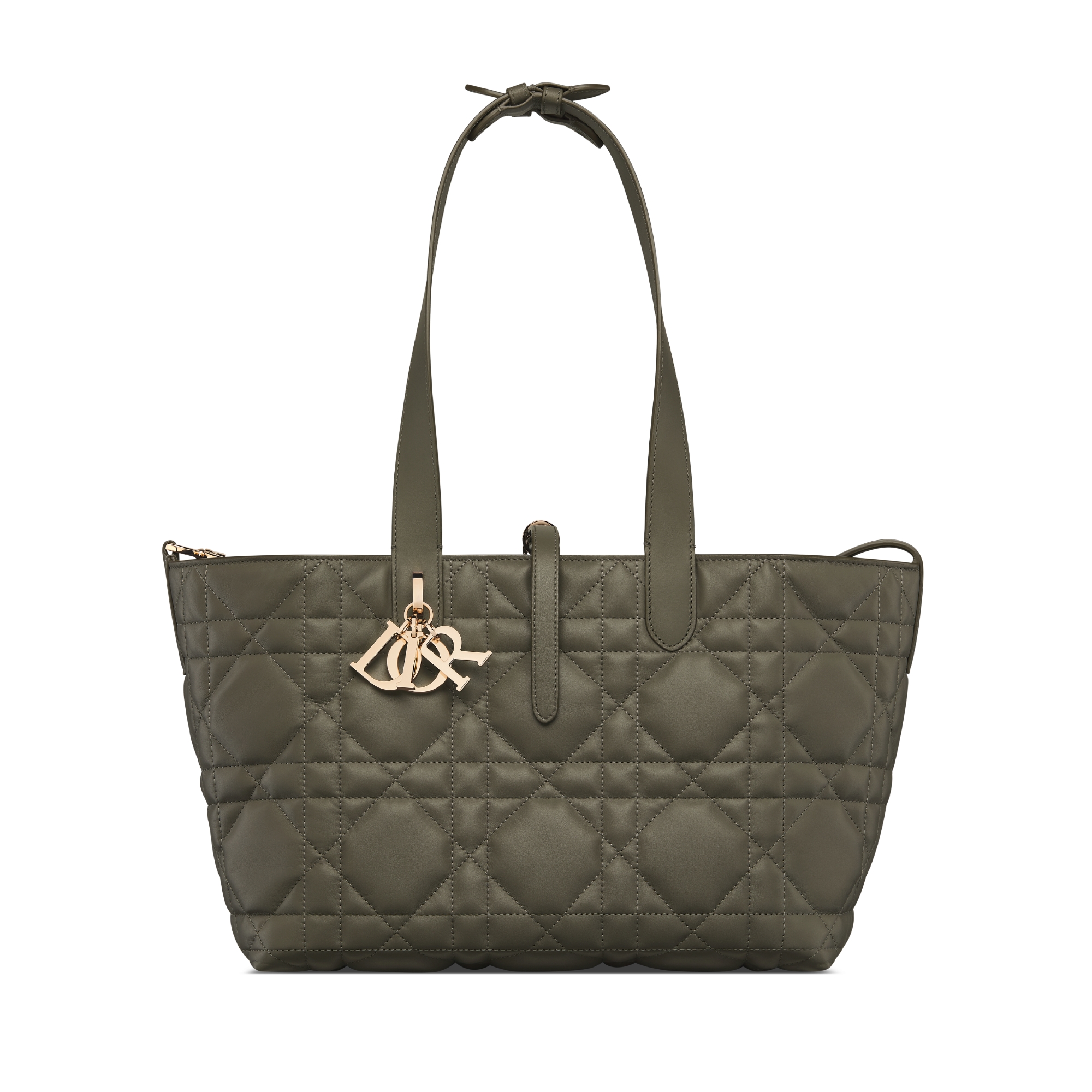 Sac Dior Toujours Medium Cuir de veau Macrocannage couleur Dark Fango E07