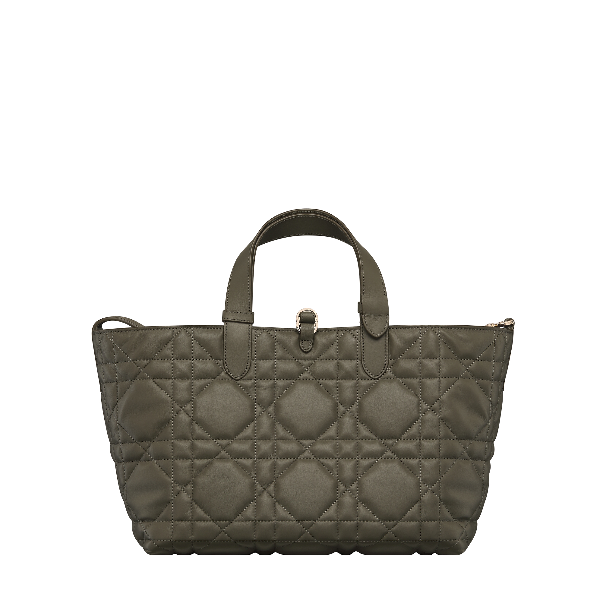 Medium Dior Toujours Bag Olive Taupe Macrocannage Calfskin E08