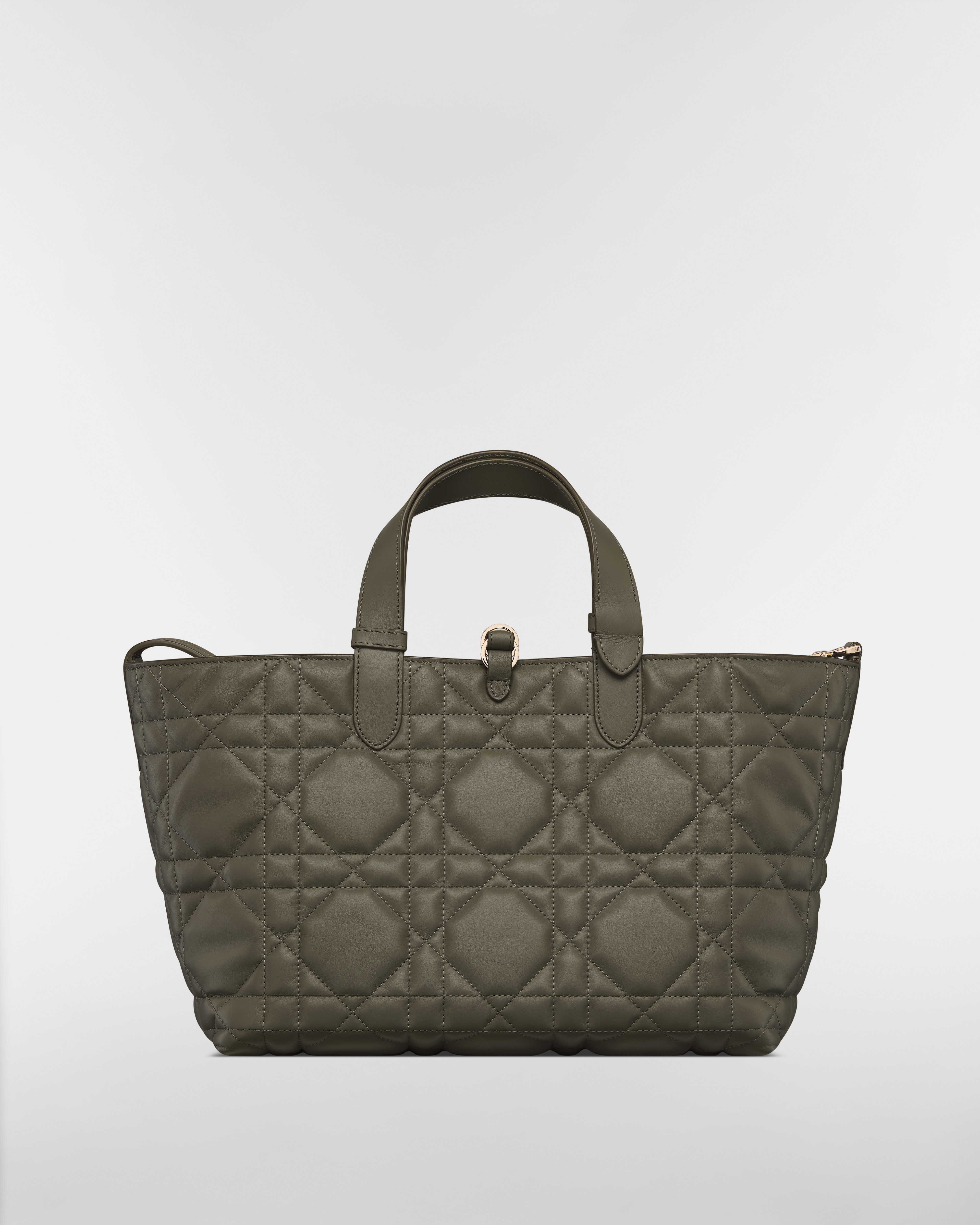 Bolsa Dior Toujours média Couro de vitelo Macrocannage castanho-acinzentado-oliva E08