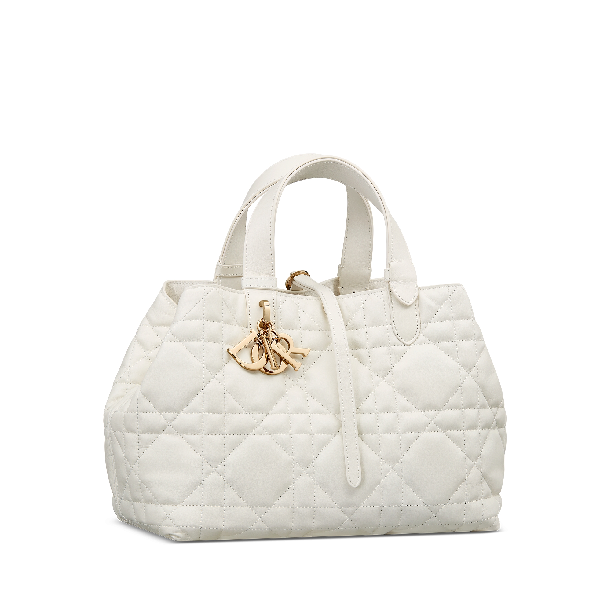 Mittelgroße Dior Toujours Tasche Macrocannage Kalbsleder in Latte E03