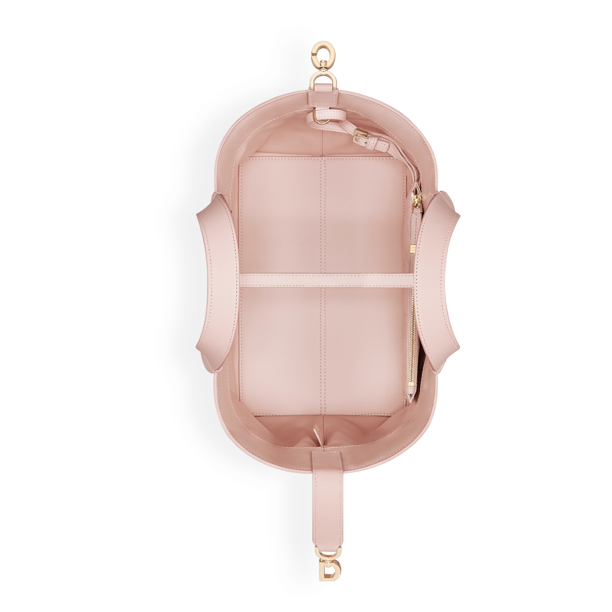 Sac Dior Toujours Medium Cuir de veau Macrocannage rose poudre E06