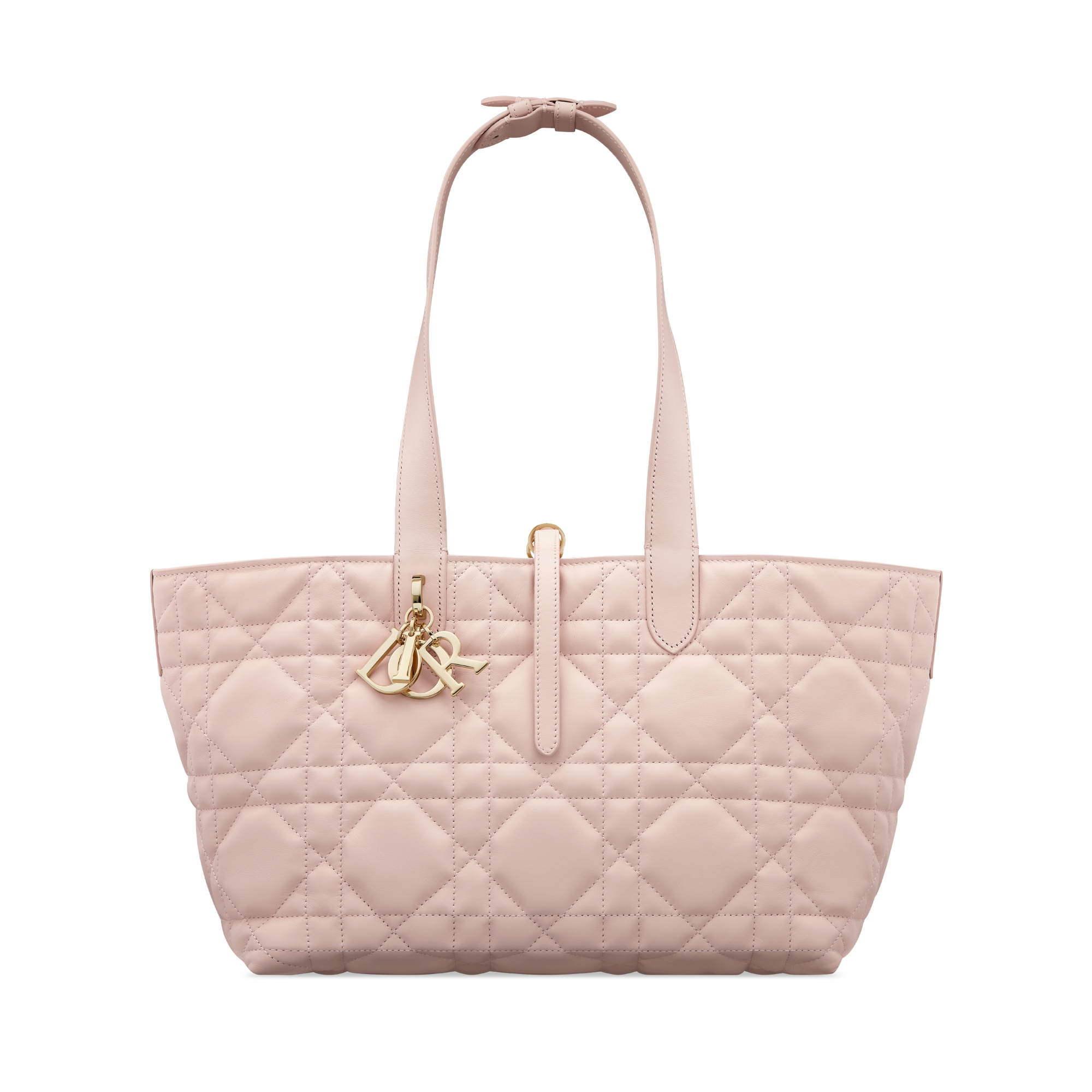 Sac Dior Toujours Medium Cuir de veau Macrocannage rose poudre E07