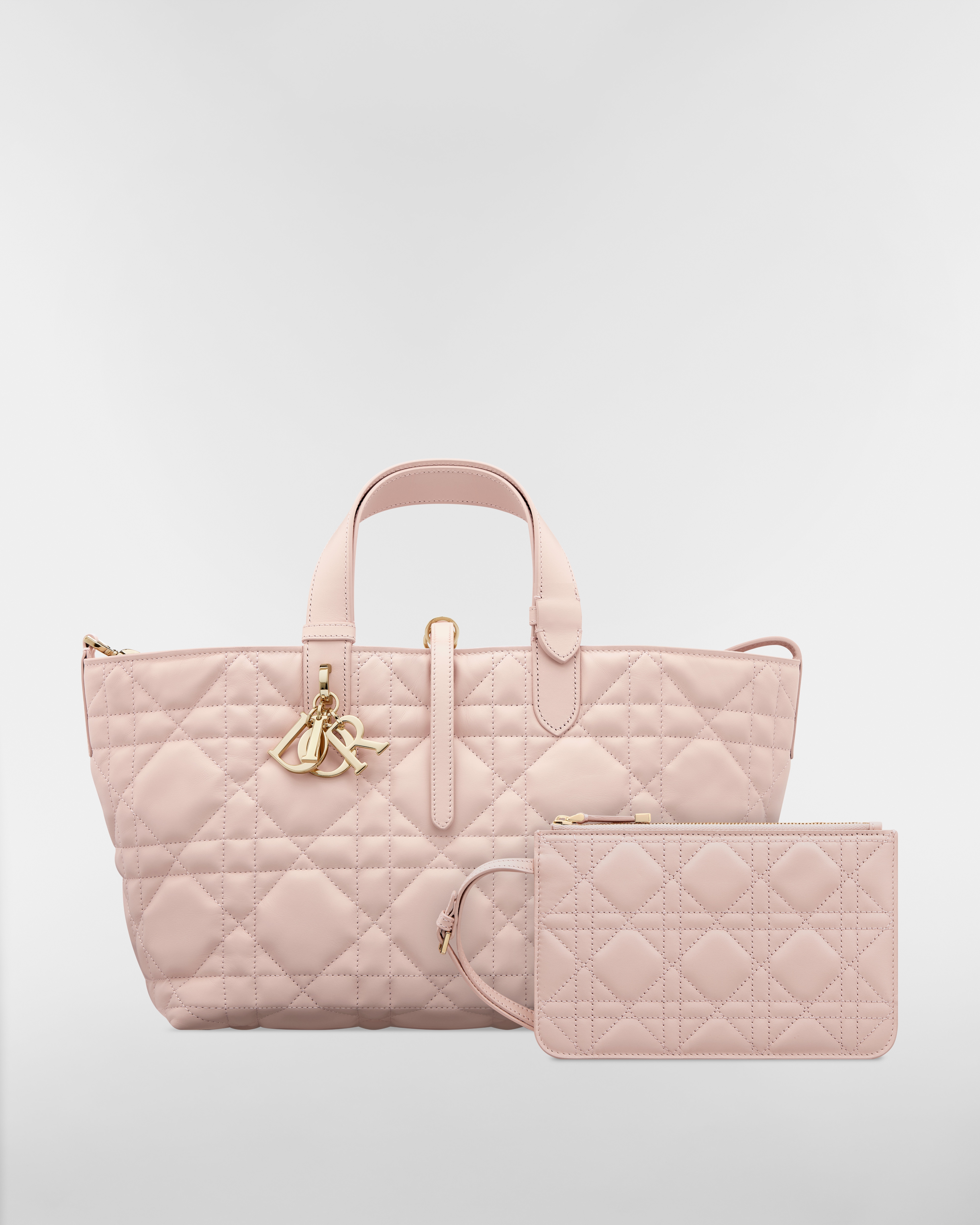 Medium Dior Toujours Bag Powder Pink Macrocannage Calfskin E10