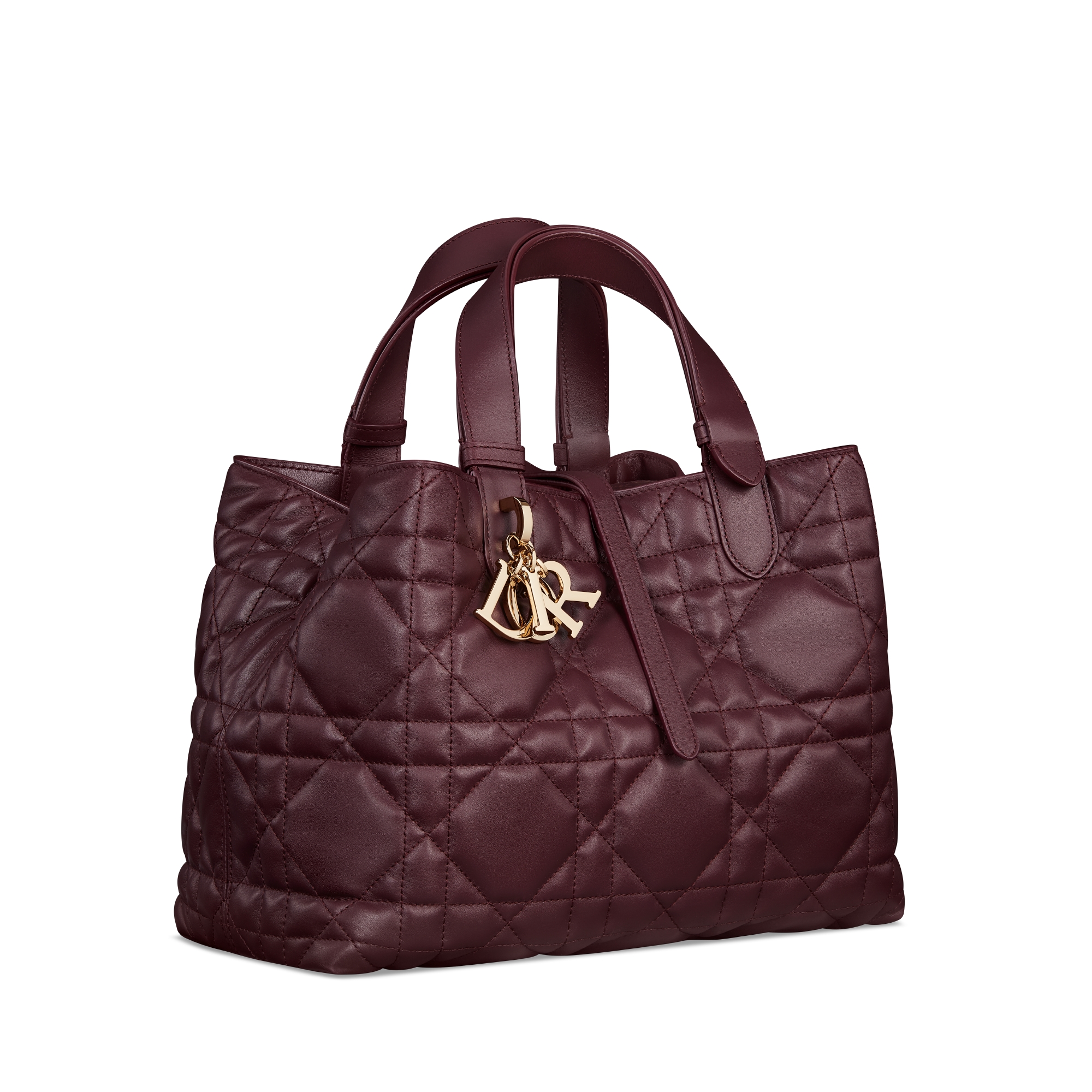 Mittelgroße Dior Toujours Tasche Macrocannage Kalbsleder in Pflaume E03