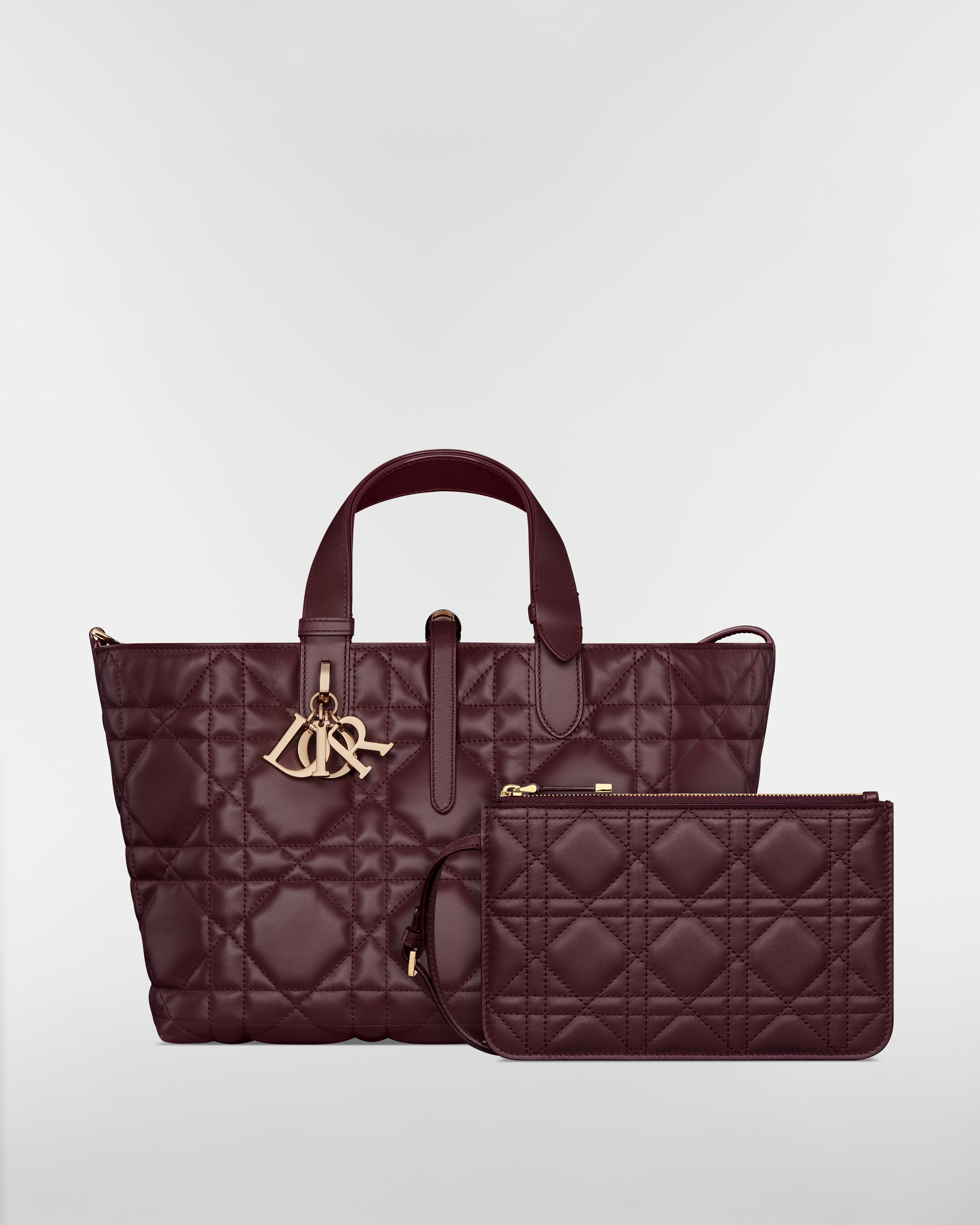 Medium Dior Toujours Bag Plum Macrocannage Calfskin E10