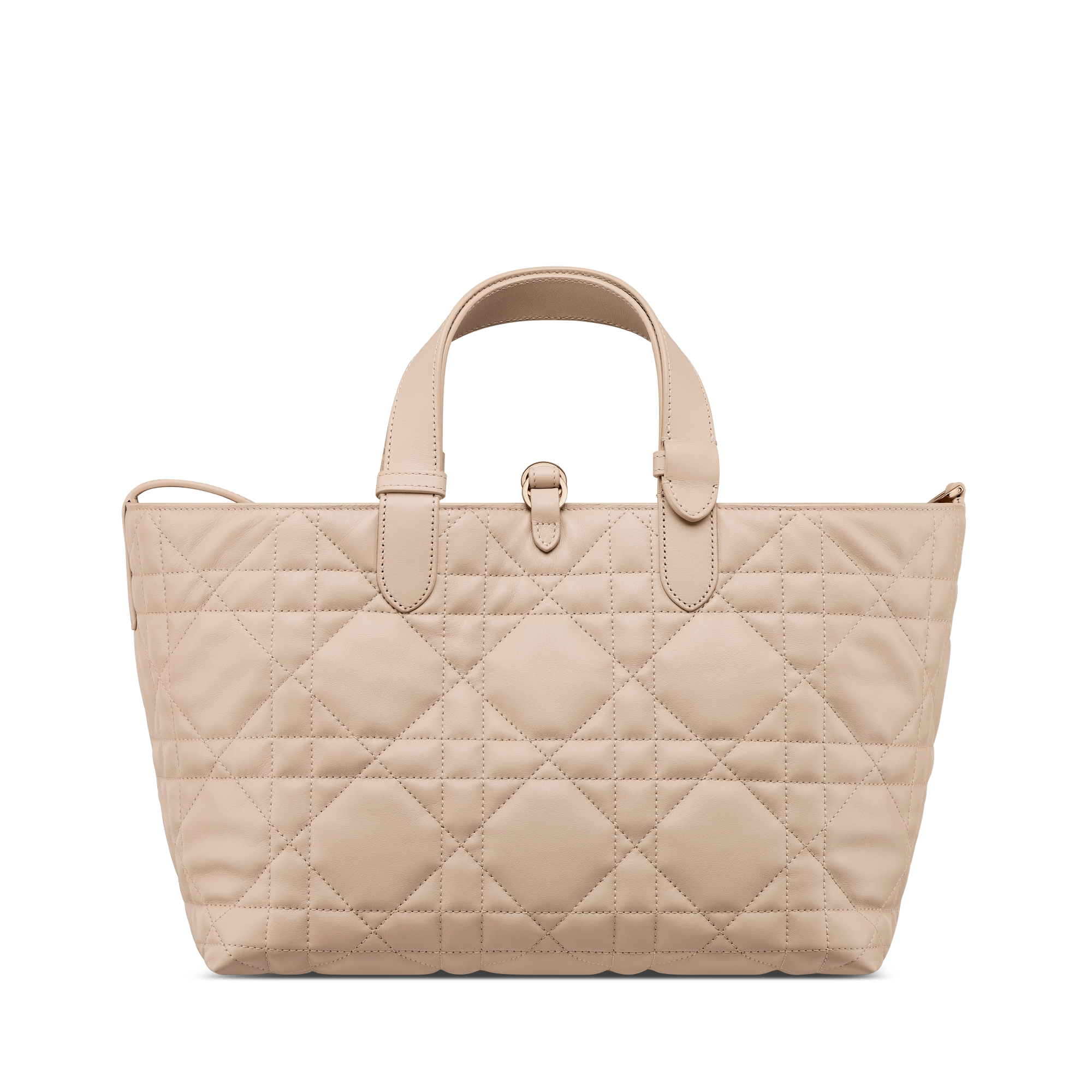 Mittelgroße Dior Toujours Tasche Macrocannage Kalbsleder in Puderbeige E08