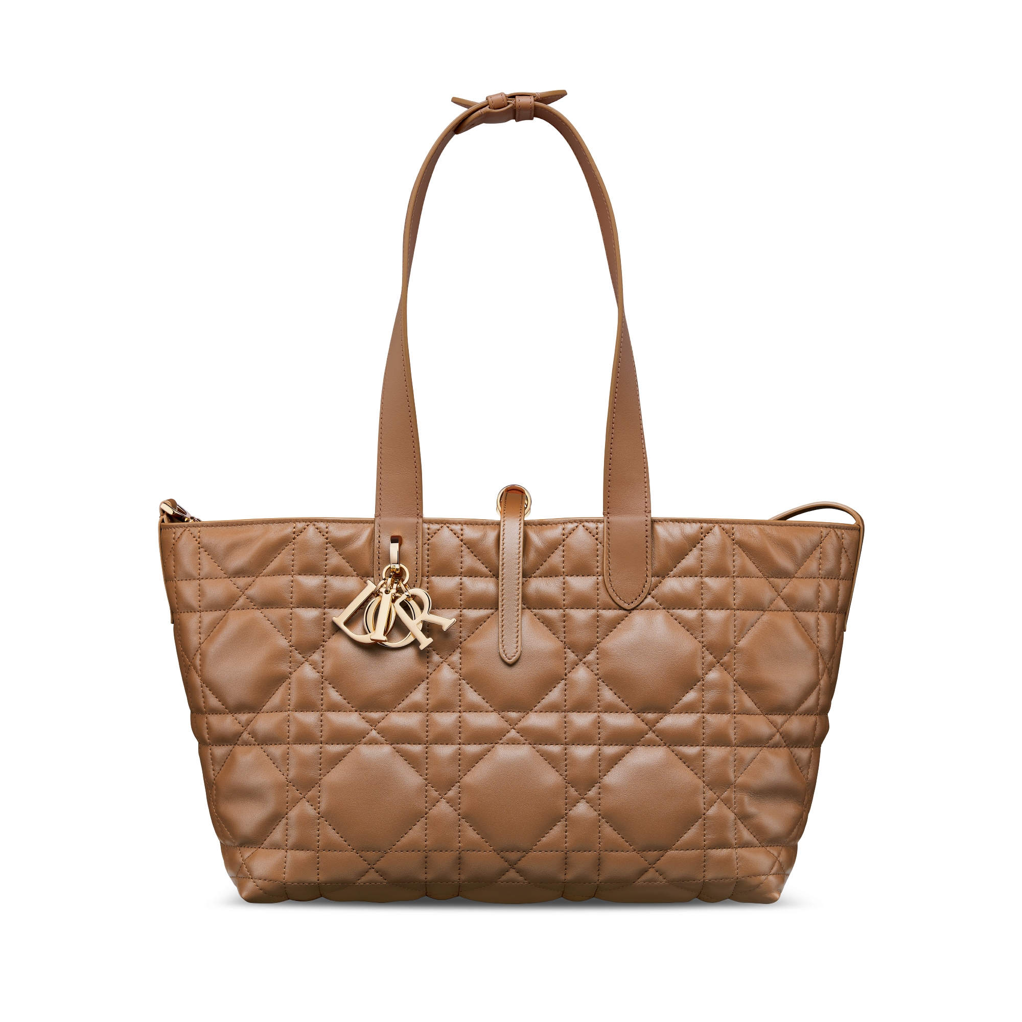 Medium Dior Toujours Bag Camel Macrocannage Calfskin E07