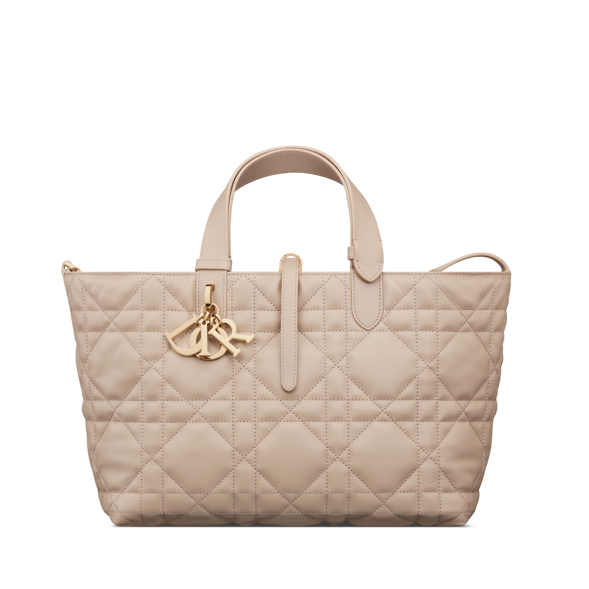 Medium Dior Toujours Bag Desert Taupe Macrocannage Calfskin E01