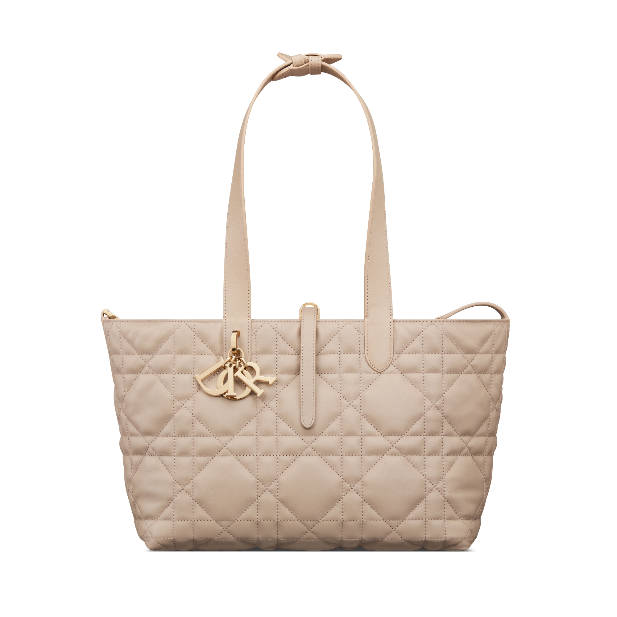 Medium Dior Toujours Bag Desert Taupe Macrocannage Calfskin E07