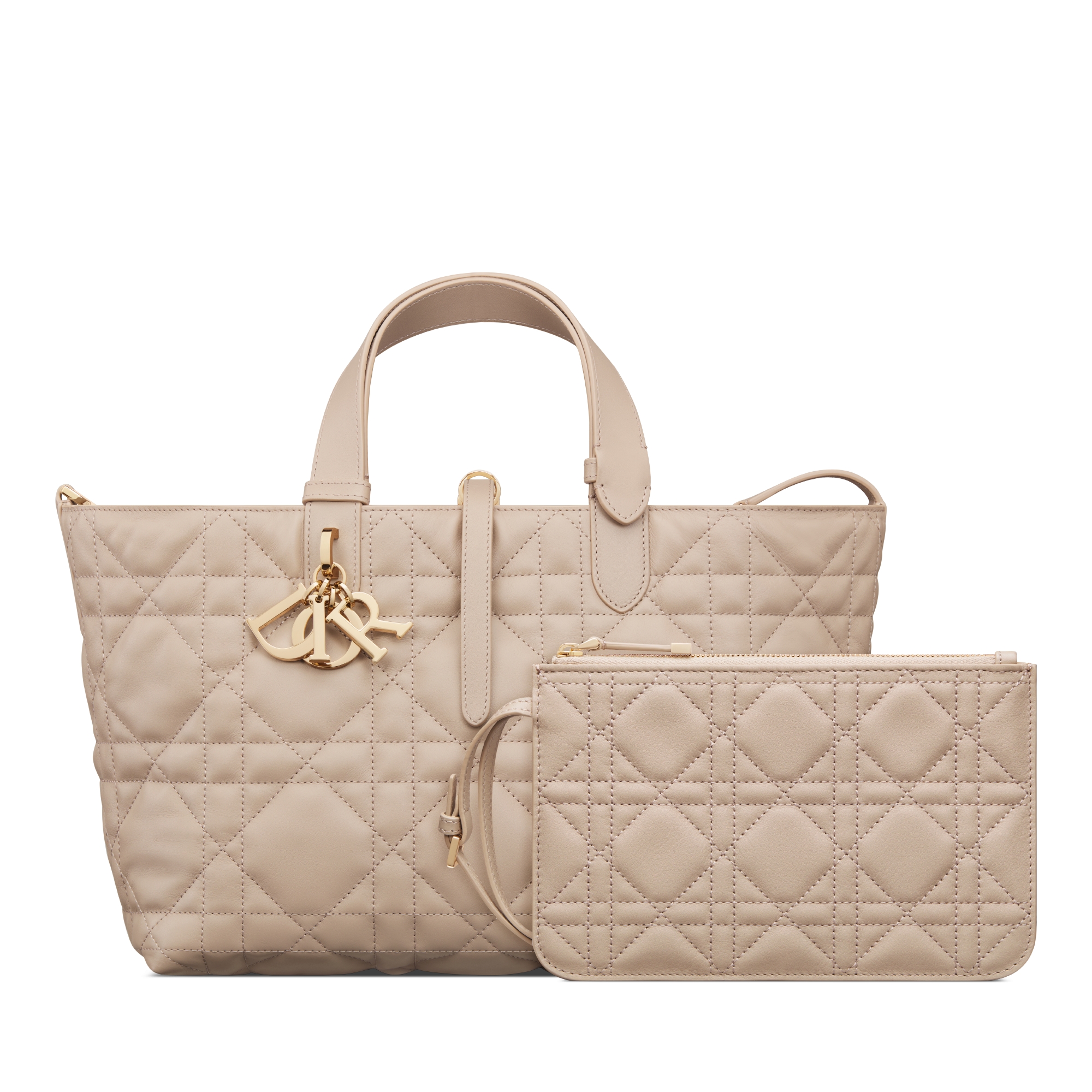 Medium Dior Toujours Bag Desert Taupe Macrocannage Calfskin E10