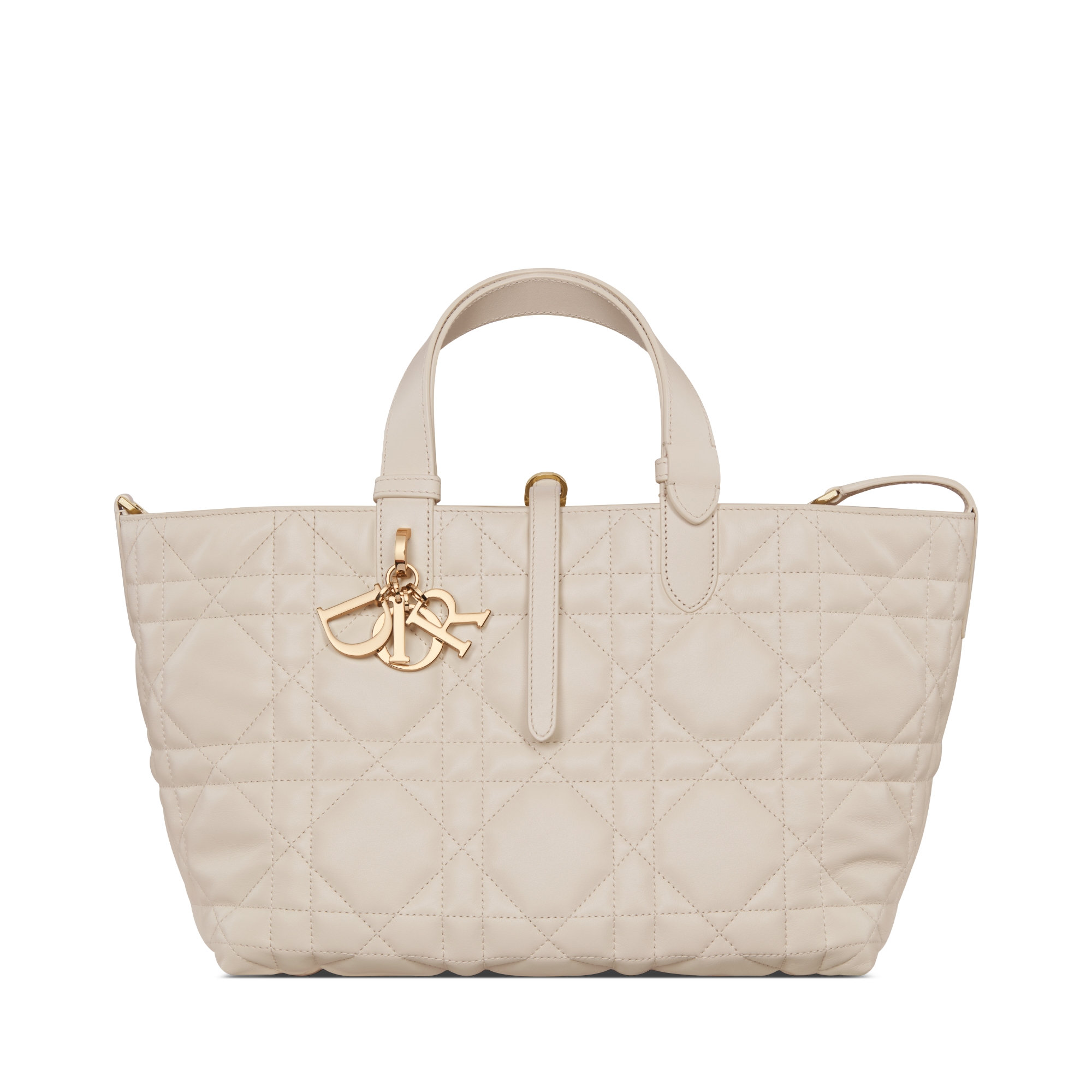 Medium Dior Toujours Bag Light Biscuit Macrocannage Calfskin E01