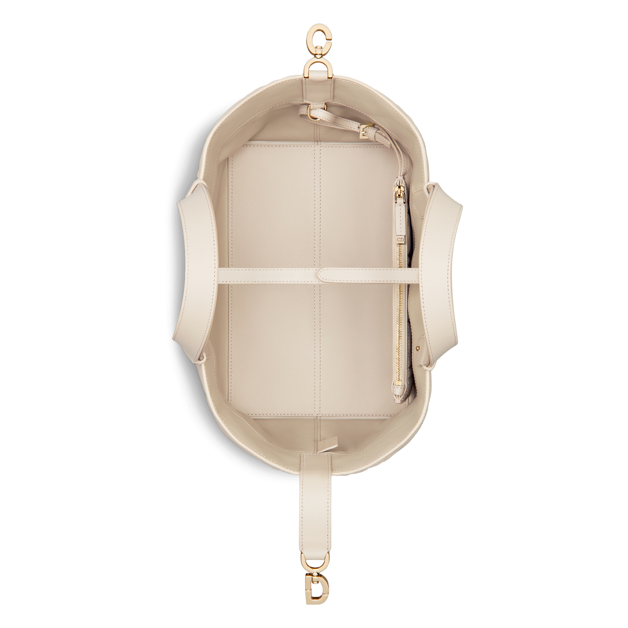 Medium Dior Toujours Bag Light Biscuit Macrocannage Calfskin E06