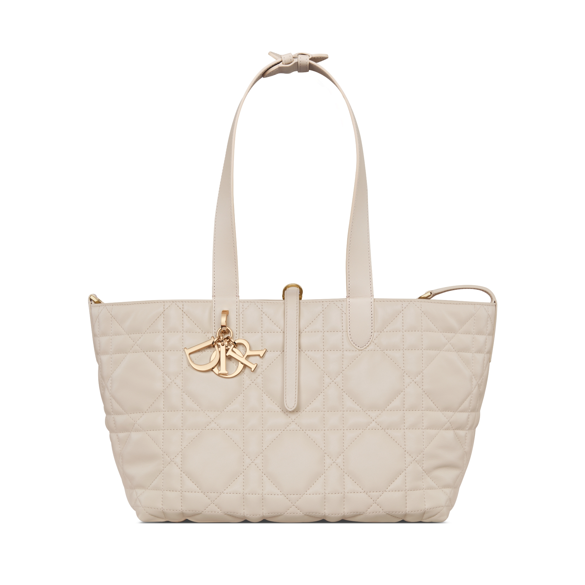 Medium Dior Toujours Bag Light Biscuit Macrocannage Calfskin E07