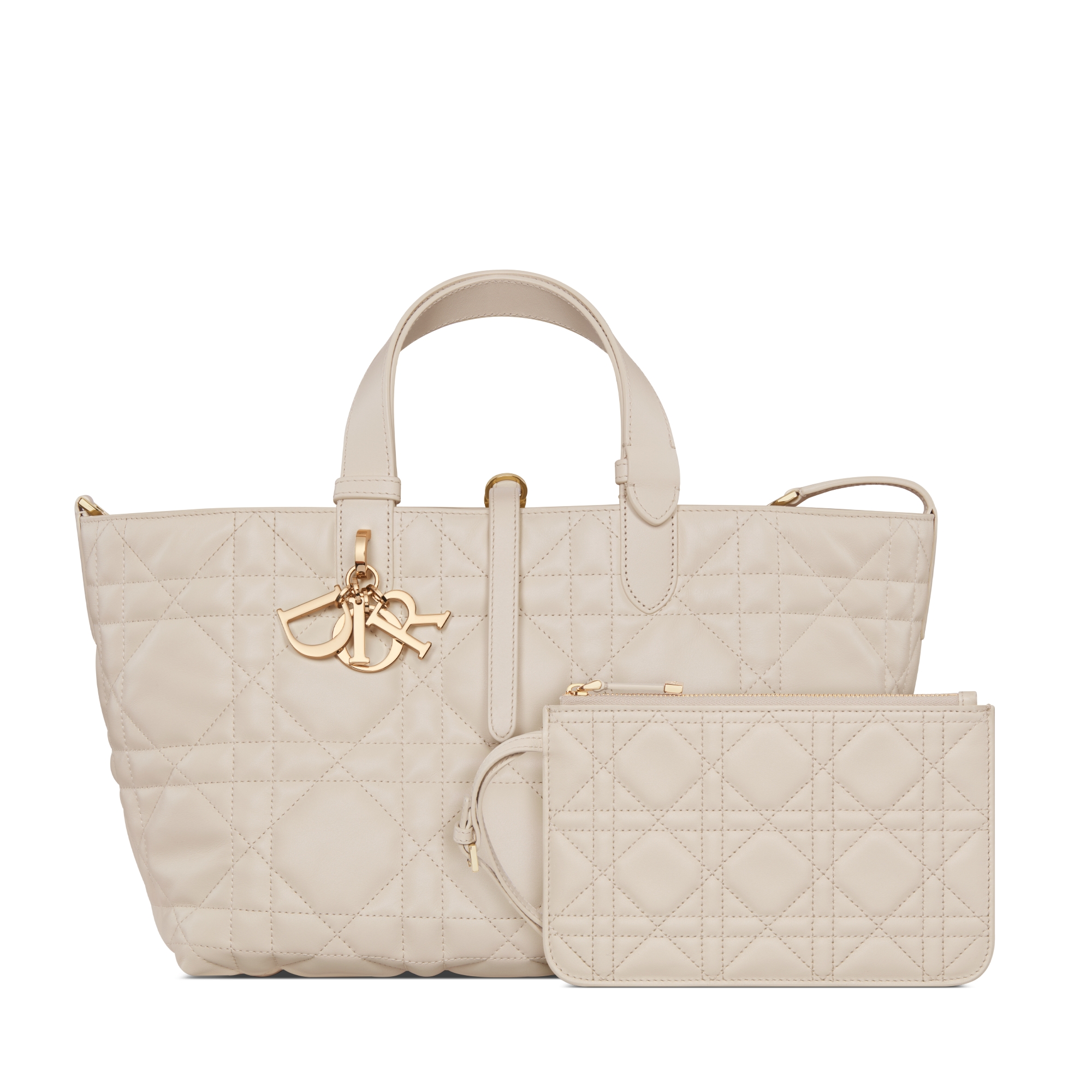 Medium Dior Toujours Bag Light Biscuit Macrocannage Calfskin E10