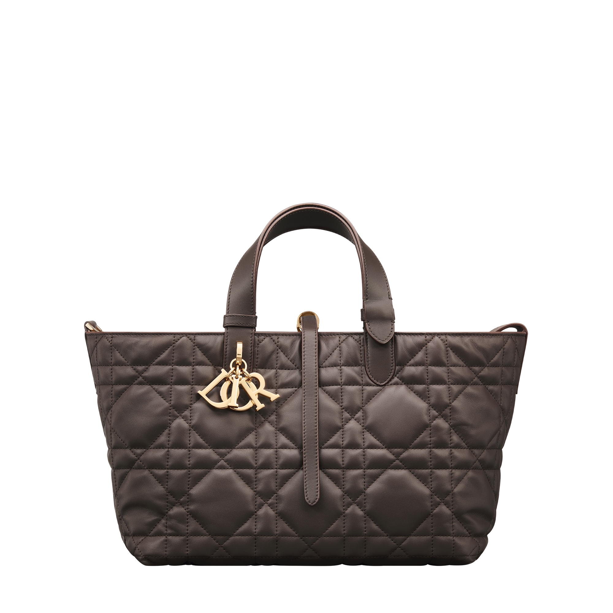 Medium Dior Toujours Bag Dark Chocolate Brown Macrocannage Calfskin E01