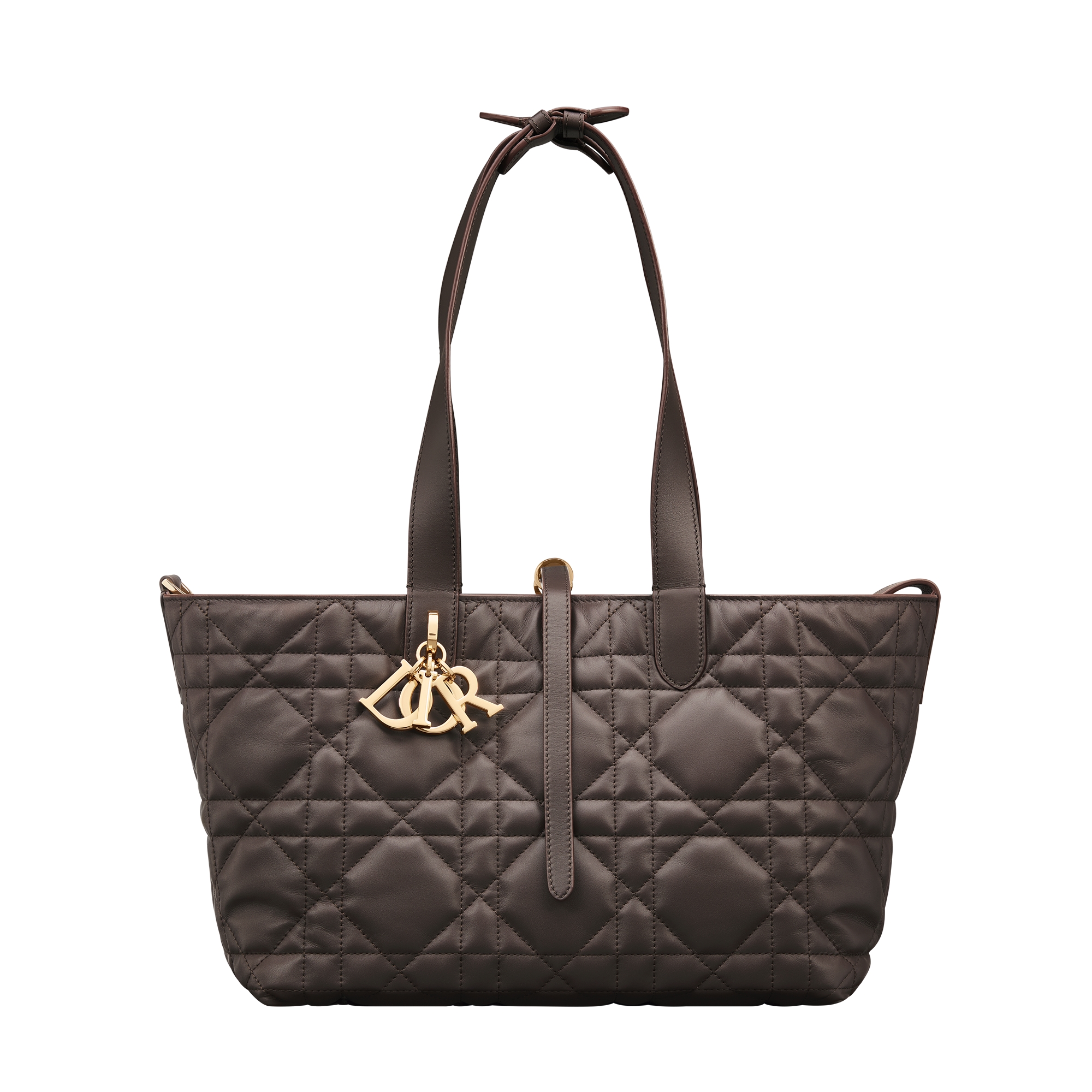 Medium Dior Toujours Bag Dark Chocolate Brown Macrocannage Calfskin E07