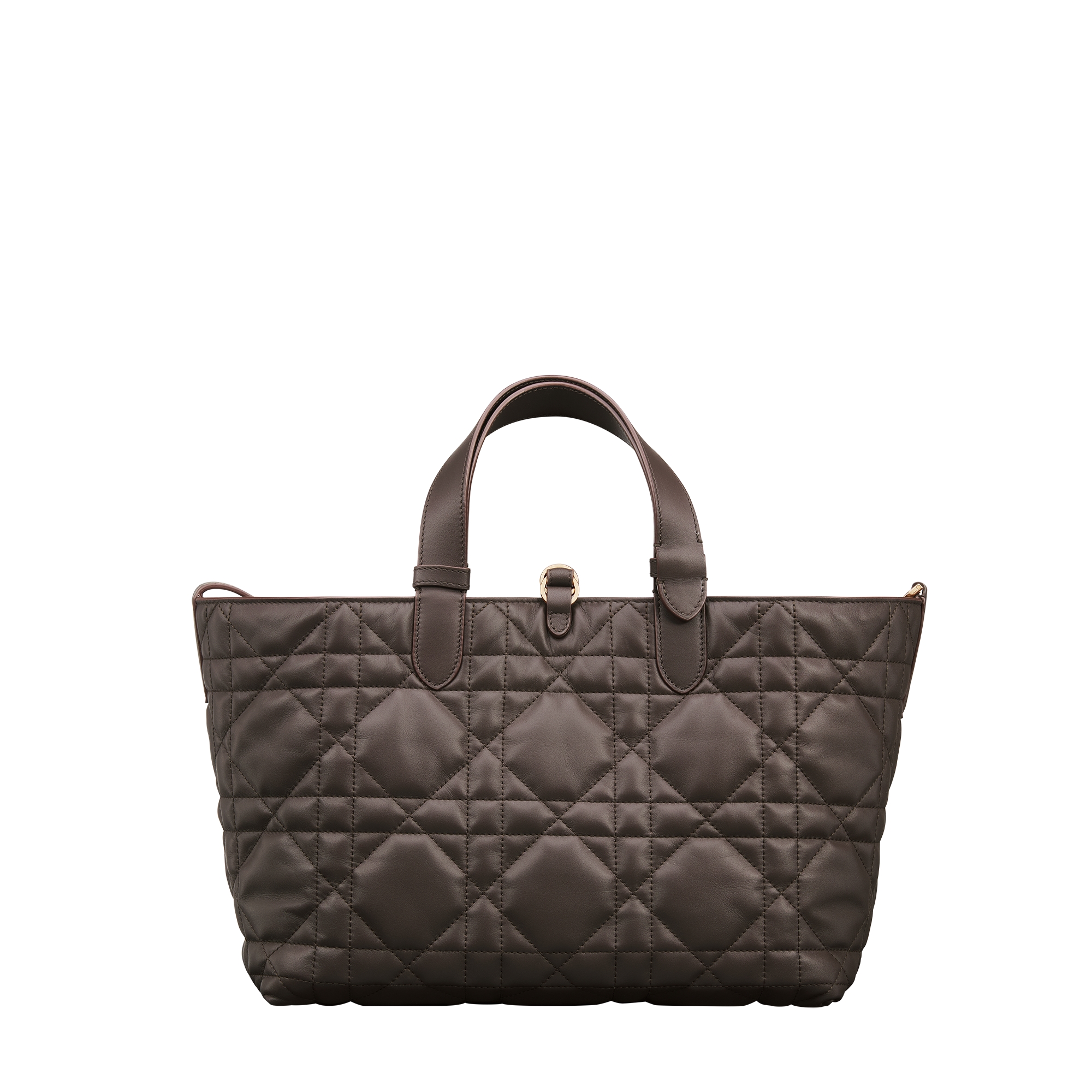 Medium Dior Toujours Bag Dark Chocolate Brown Macrocannage Calfskin E08