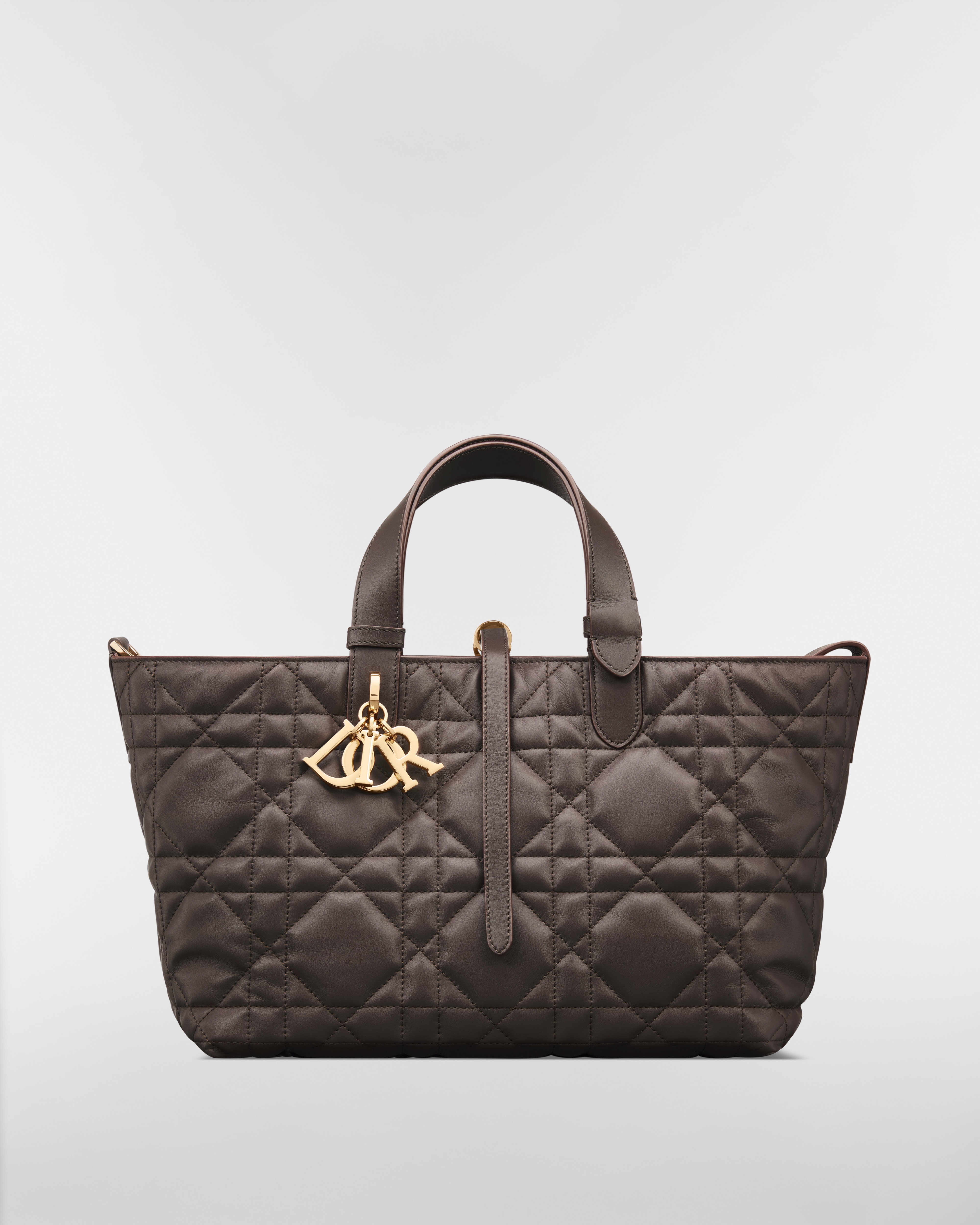 Bolsa Dior Toujours média Couro de vitelo Macrocannage marrom-chocolate-escuro E01